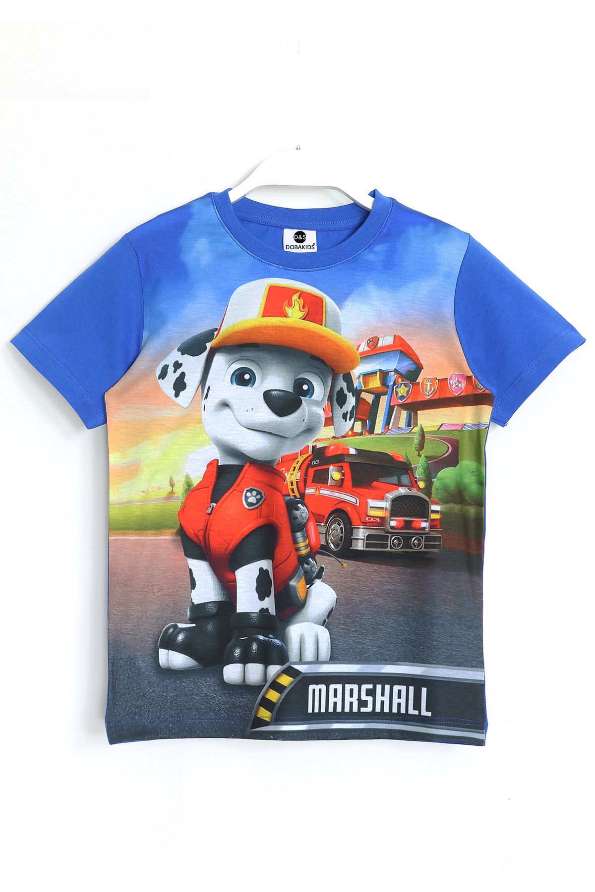 DobaKids Erkek Çocuk Paw Patrol Marshall 3D Baskılı Kısa Kollu T-Shirt Saks