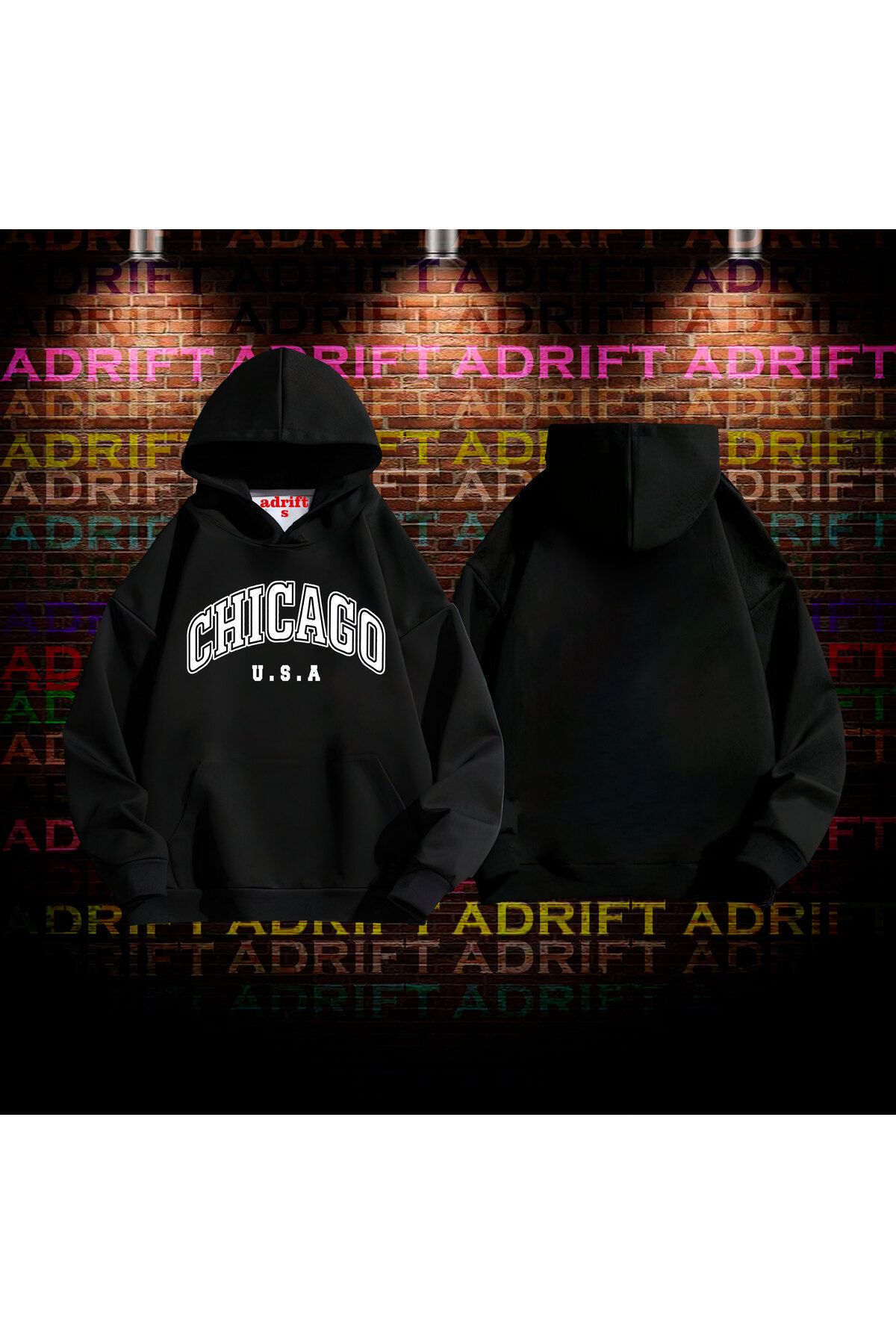 Adrift Chicago Bulls Tasarım Baskılı Kapüşonlu Sweatshirt Hoodie Model5