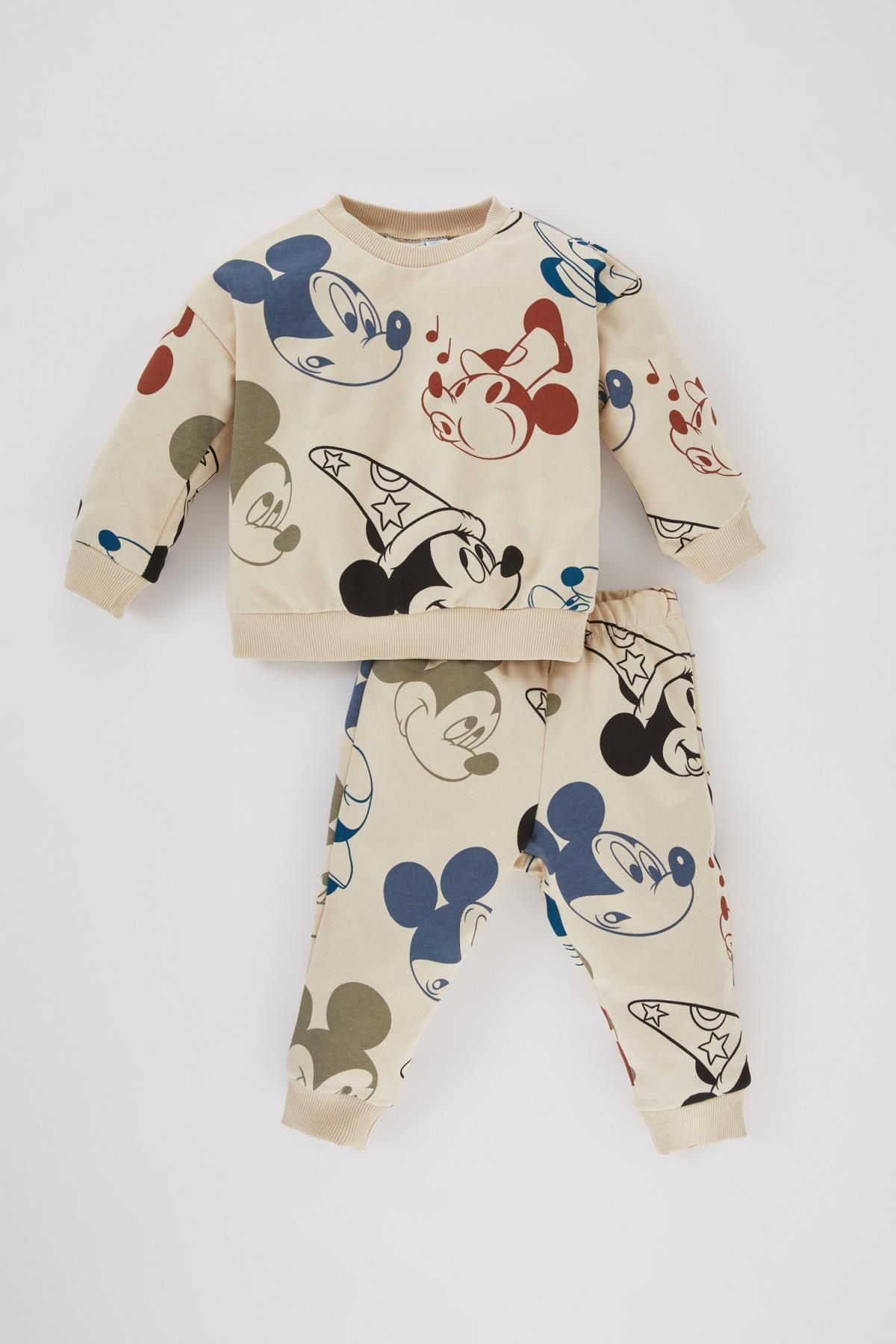 Defacto Erkek Bebek Disney Mickey & Minnie Sweatshirt Eşofman Altı 2'li Takım