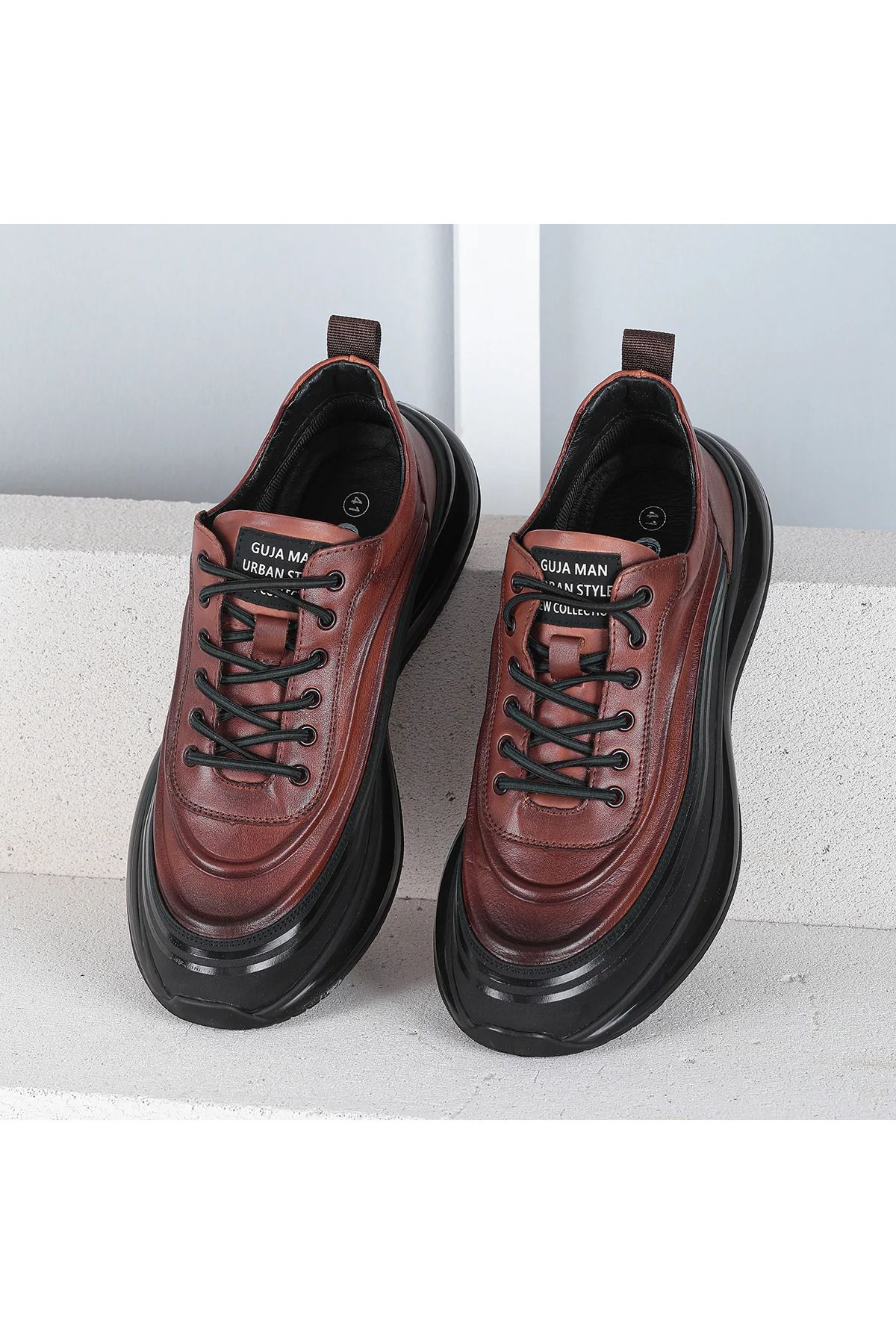 Guja Erkek Hakiki Deri Bağcıklı Sport Sneaker Ayakkabı
