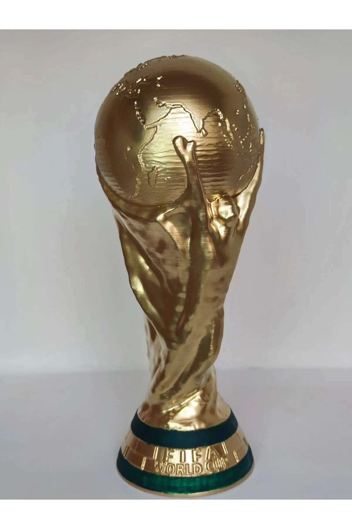 Genel Markalar 36,5 Cm Boy Dünya Kupası Gold Kaplama Gerçek Boyut Messi Qatar Futbol (500GR AĞIR ÜRÜN)