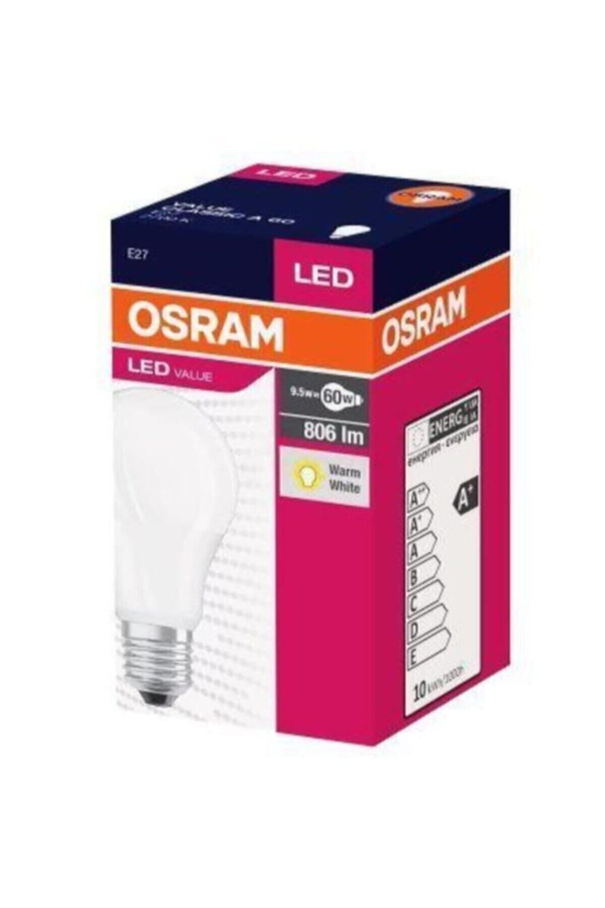 Osram Led Value 8,5w 6500k Beyaz Işık 806lm E27