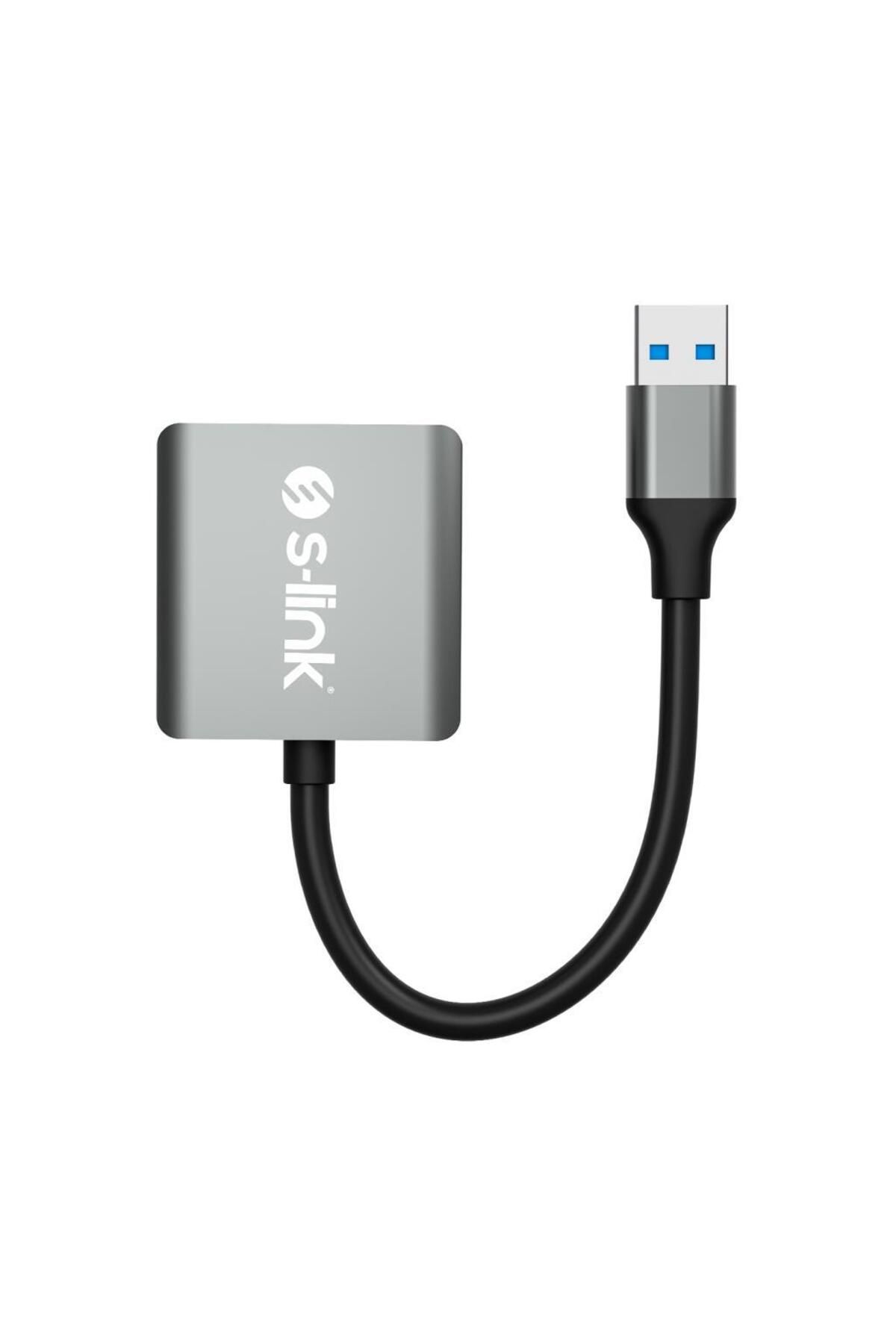 S-Link SL-CR21 Type C ve USB3.0 SD/Micro SD 110m/S Hızlı 2 in 1 Metal Kart Okuyucu