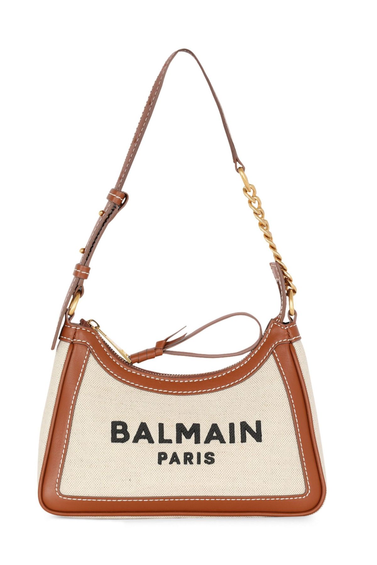 BALMAIN B-Army Canvas and Leather Shoulder Bag