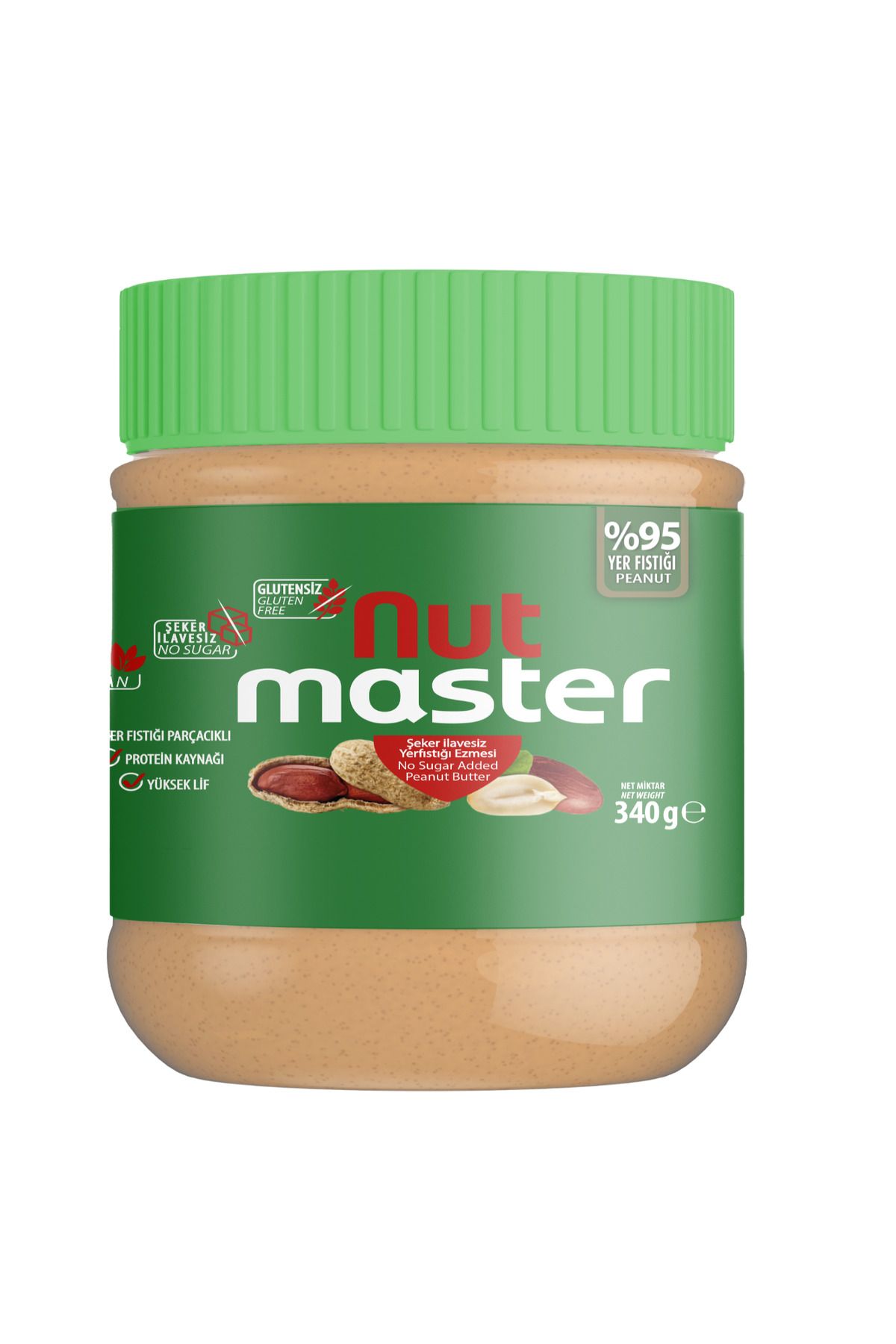 Nut Master Şeker Ilavesiz Yer Fıstığı Ezmesi %95 340 gr