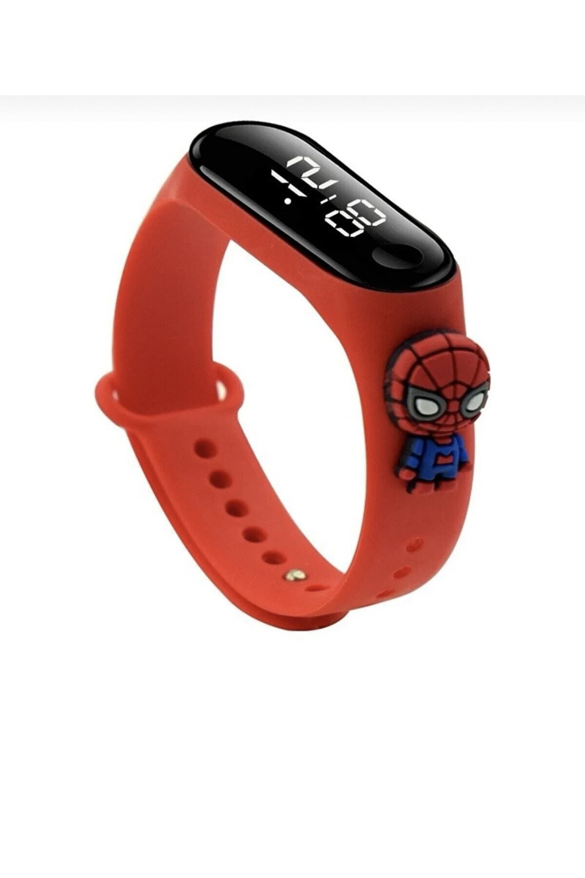 Asroya Spider Man Kırmızı Örümcek Adam Dokunmatik Dijital Çocuk Saat