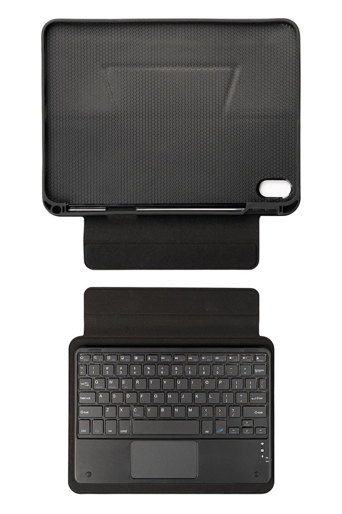 AktarMobile iPad 10. Nesil 2022 10.9" Uyumlu Klavyeli Kılıf Standlı Bluetooth Klavye Trackpad Keyboard