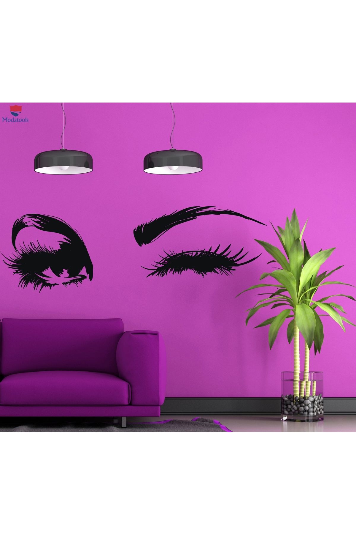 Modatools Güzellik Salonu Sticker Duvar Sticker Güzel Kadın Göz Makyajı Seksi Kız Wink Eyes Hediyelik