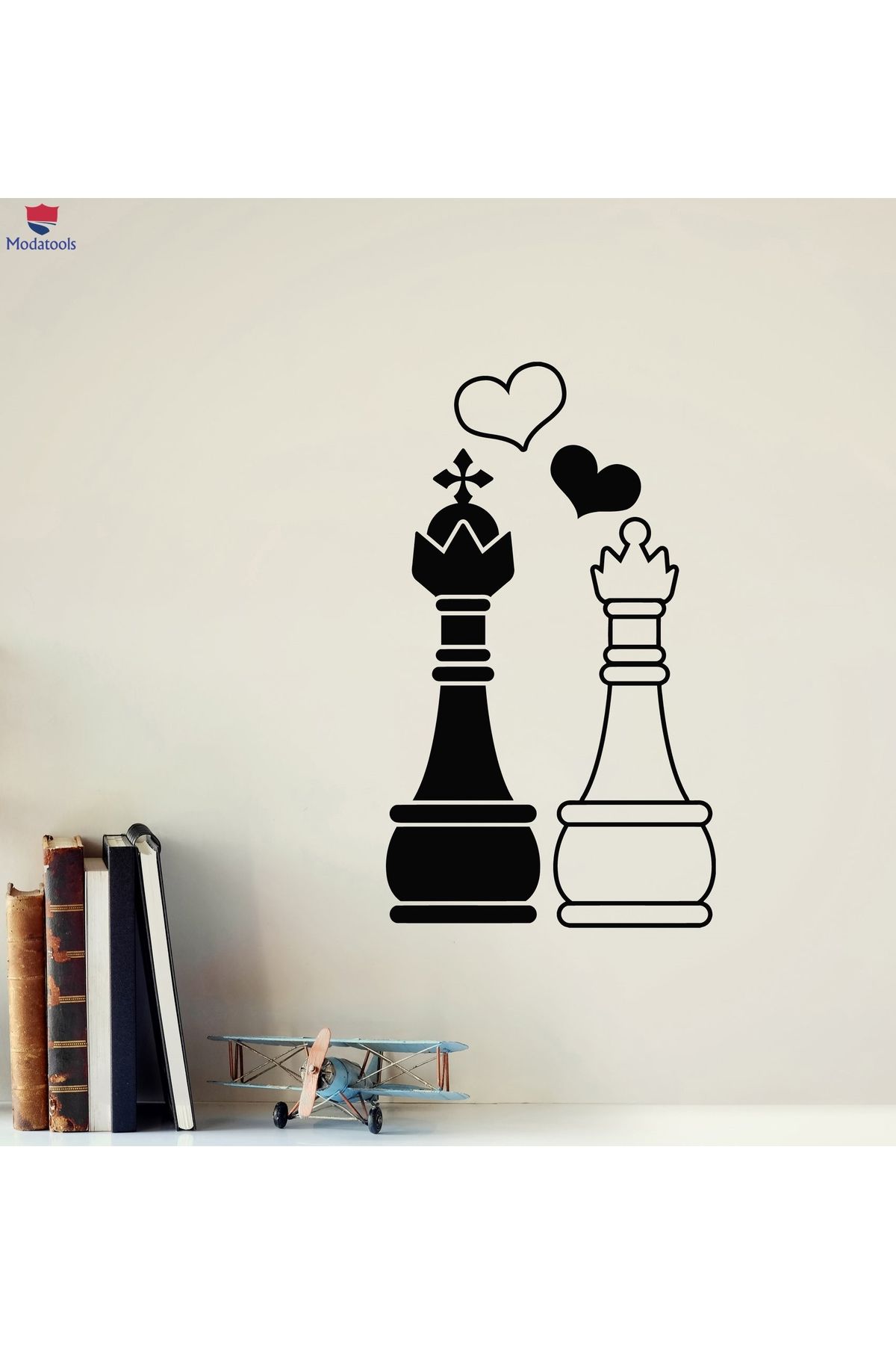 Modatools Oyun Alanı Duvar Sticker Aşk Satranç Kulübü Entelektüel Oyun Odası Qween King Çıkartmaları