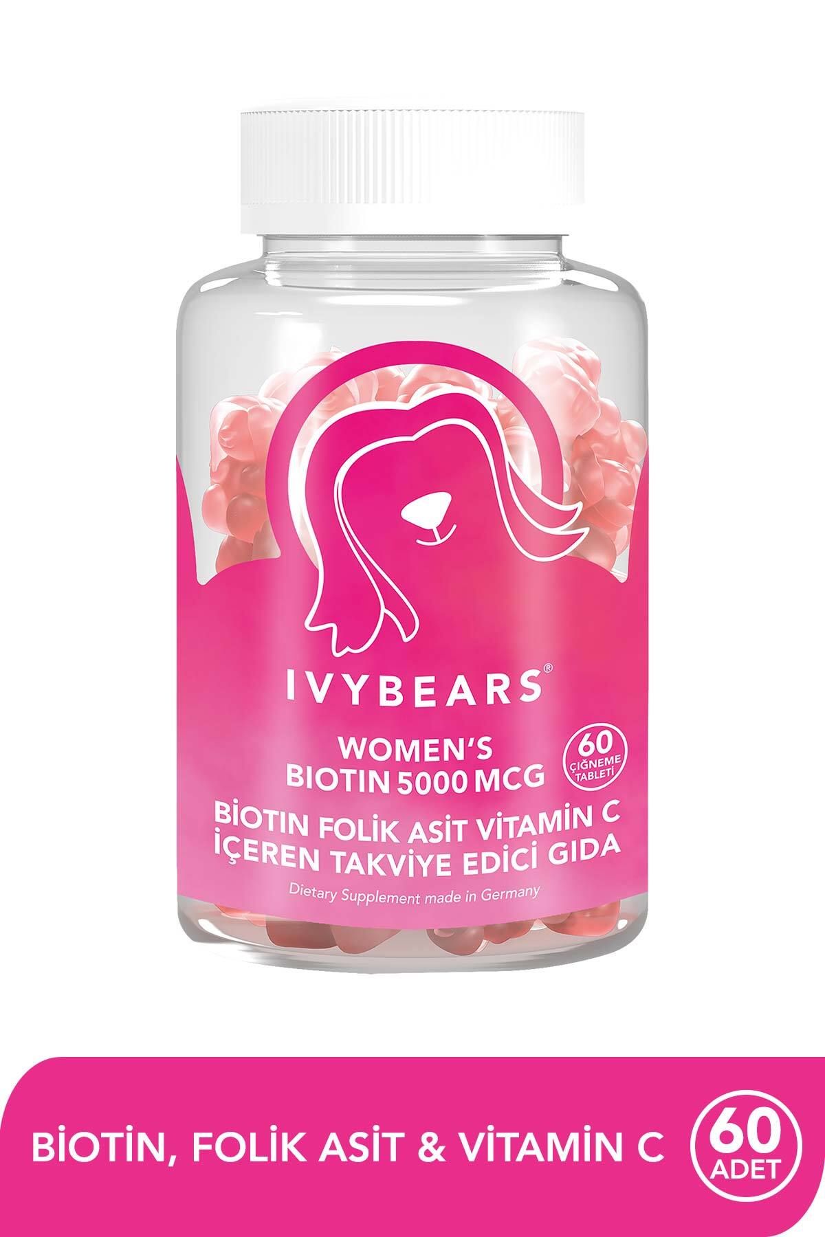 IvyBears Kadın Saç Vitamini Biotin 5000 Mcg 60 Tablet