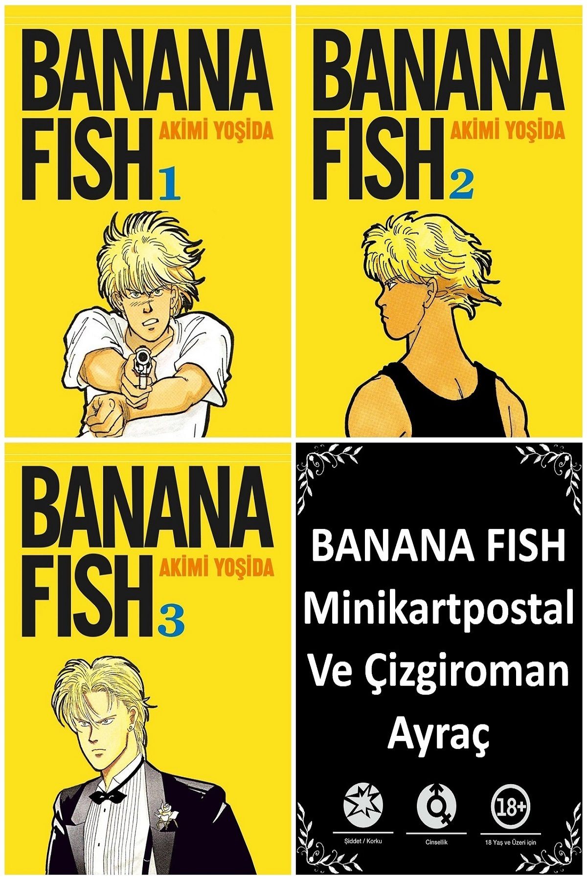 Gerekli Şeyler Yayıncılık Banana Fish 1-2-3. Ciltler | Banana Fish Mini Kartpostal Ve Çizgiroman Ayraç