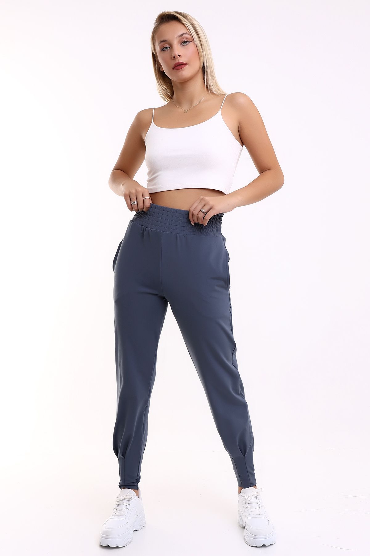 winmoda Jogger Eşofman Altı Scuba Dalgıç Yüksek Bel Likralı