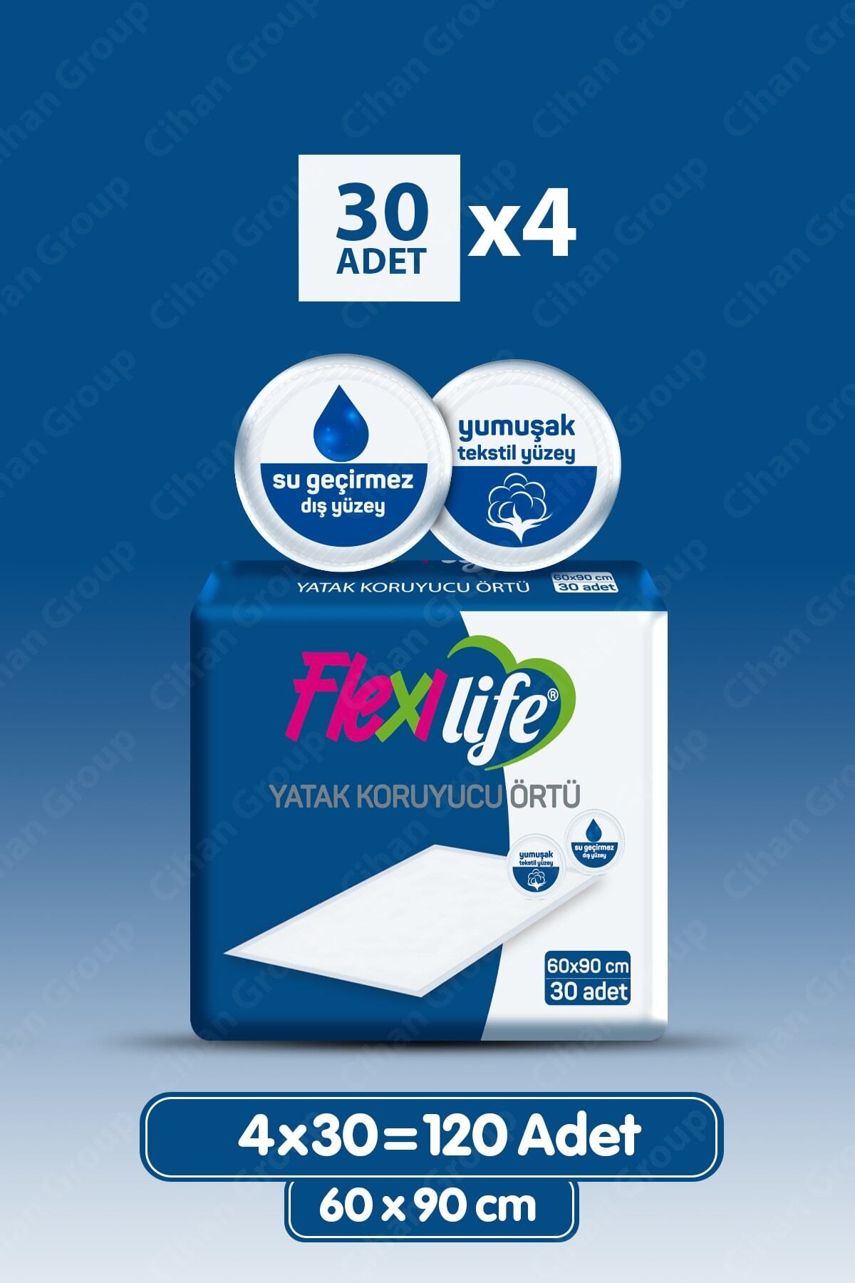 Flexi Life Hasta Altı Bezi Yatak Koruyucu 60x90 Cm 30'lu 4 Paket