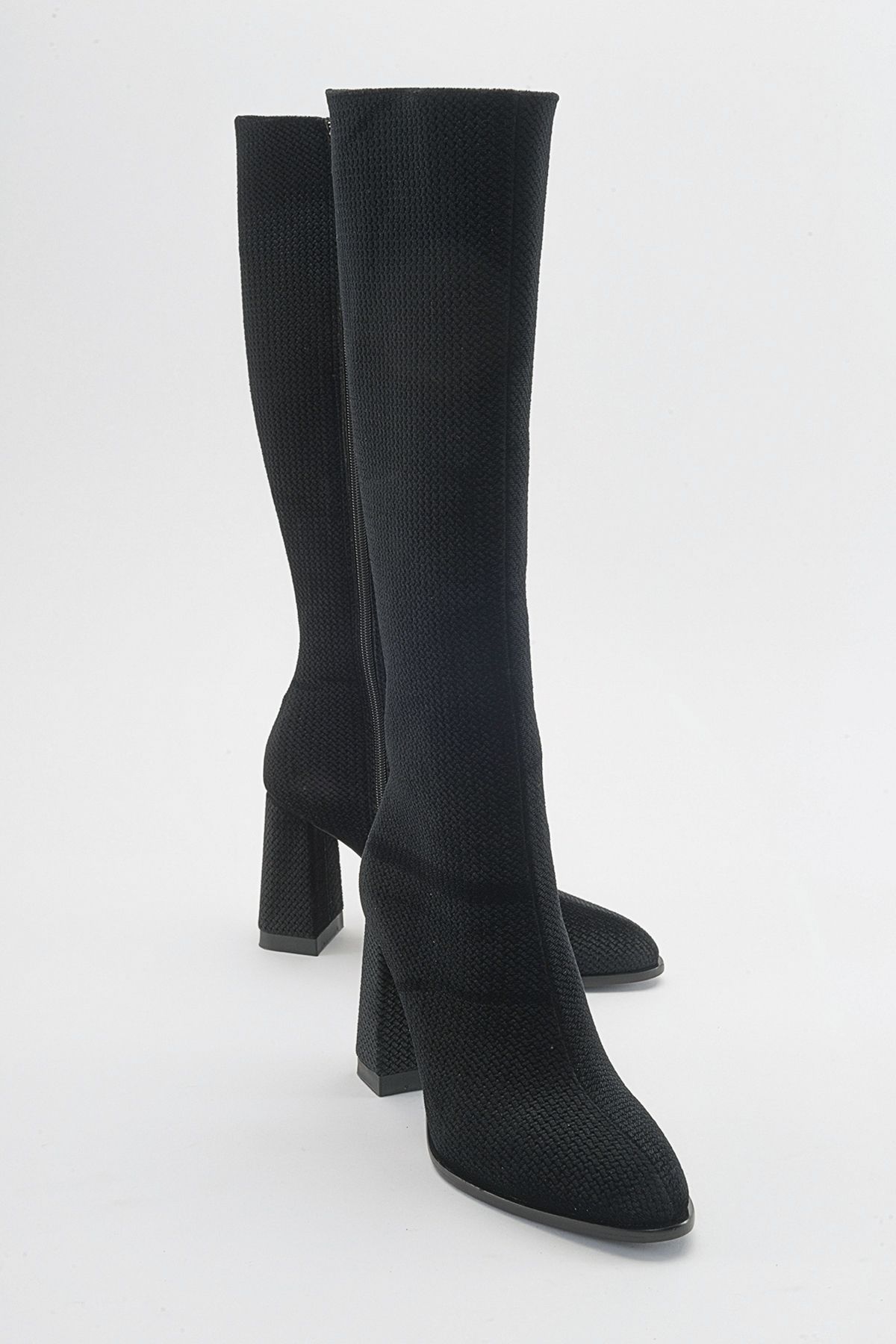 luvishoes DECER Siyah Desenli Kadın Topuklu Çizme