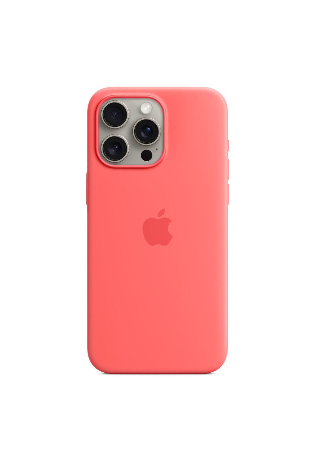 Apple iPhone 15 Pro Max Uyumlu MagS Silikon Kılıf Guava