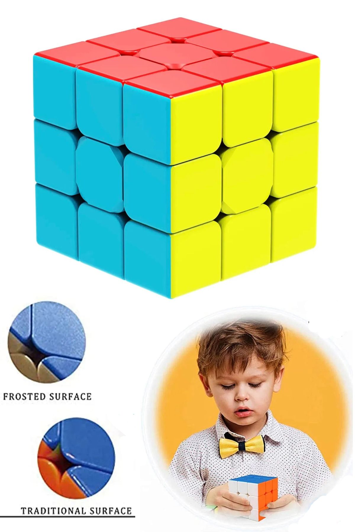 YILDIRIM OYUNCAK Magic Cube Yapışmaz Zeka Küpü Rubik Küp(5.5 X 5.5 Cm)