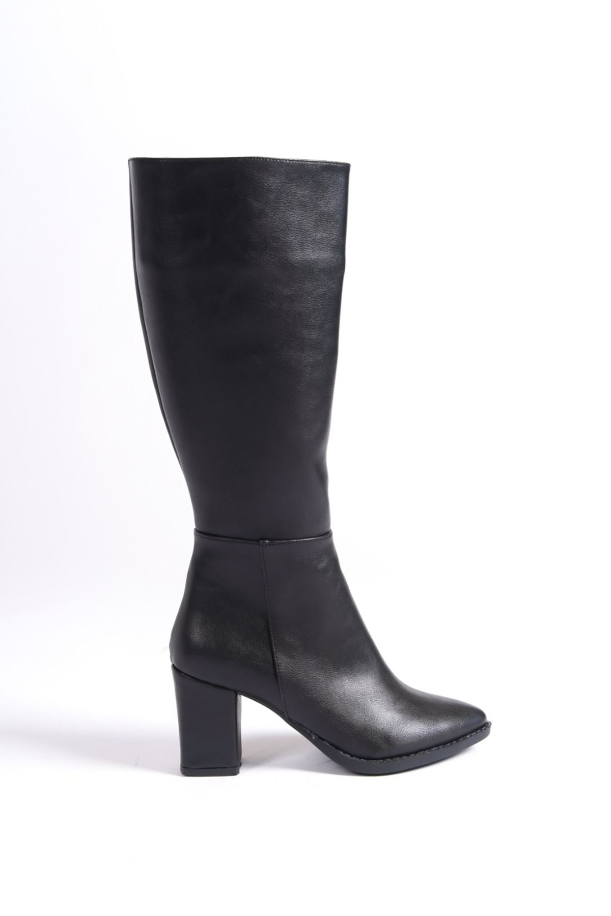 Taf Shoes Kadın Siyah 7cm Topuklu Deri Görünümlü Çizme Fiyatı ...
