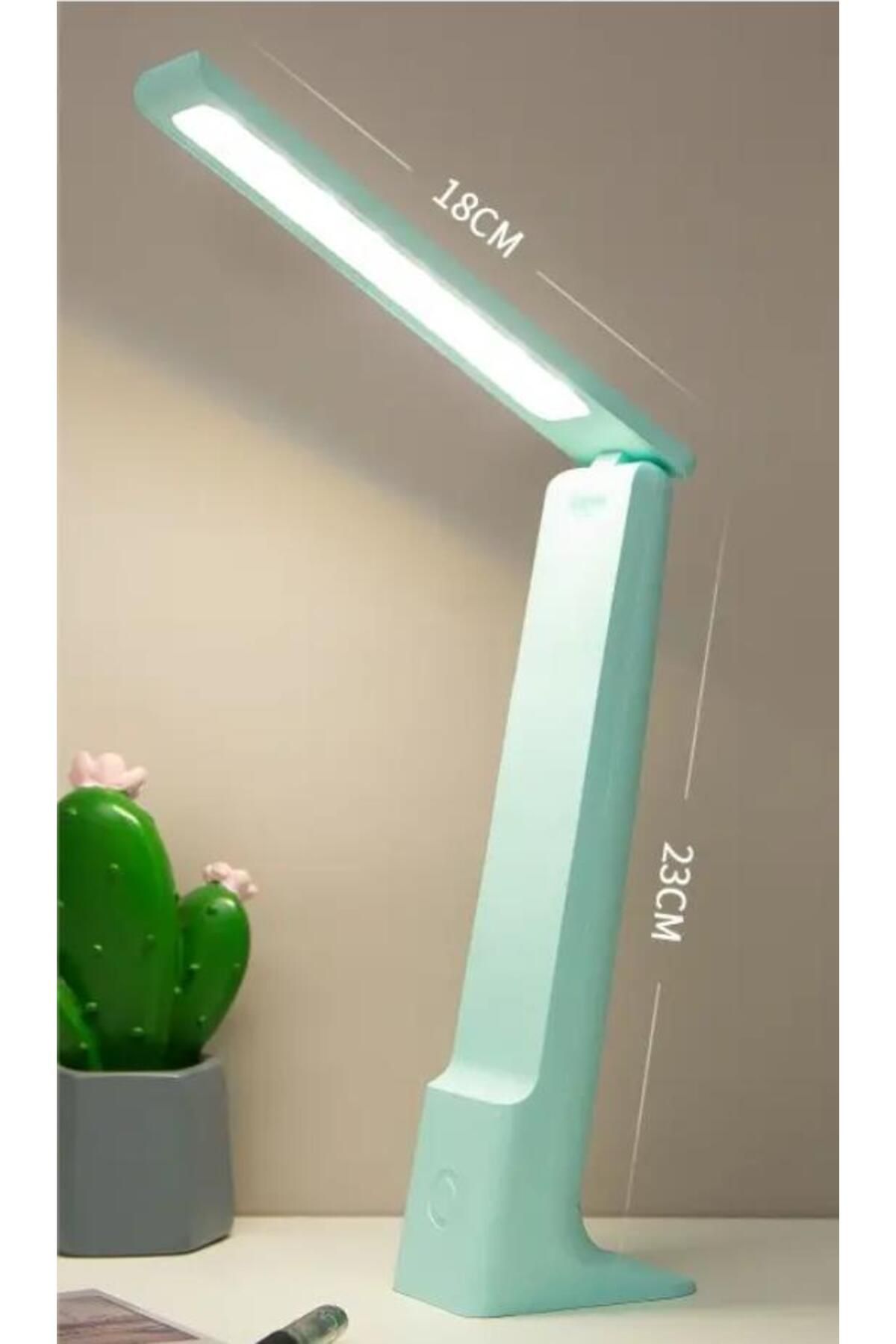 MiniHome Usb Şarjlı 3 Modlu Dimmerli Oynar Başlıklı Dokunmatik Işık ve Renk Ayarlı Masa Lambası Yeşil