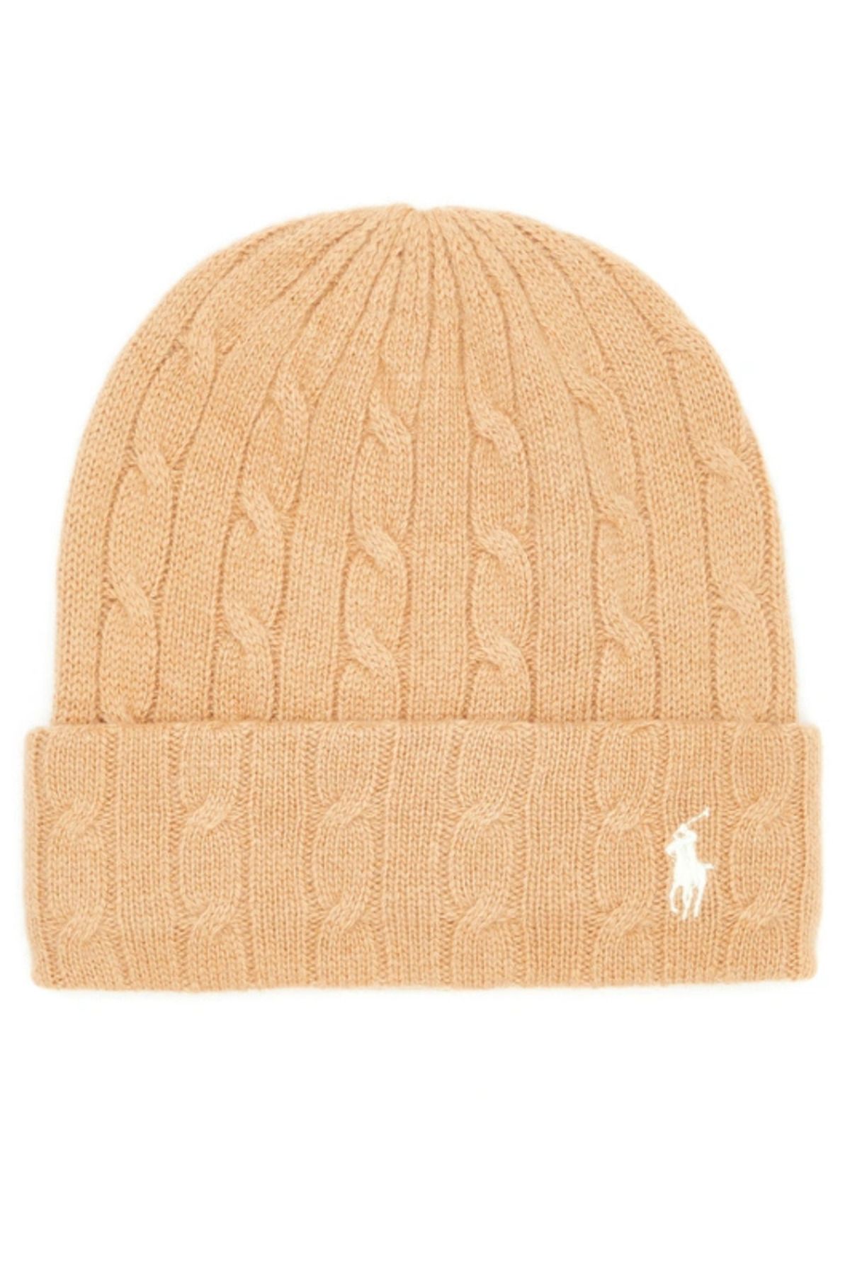 Ralph Lauren Logo Embroidered Wool & Cashmere Cable Beanie