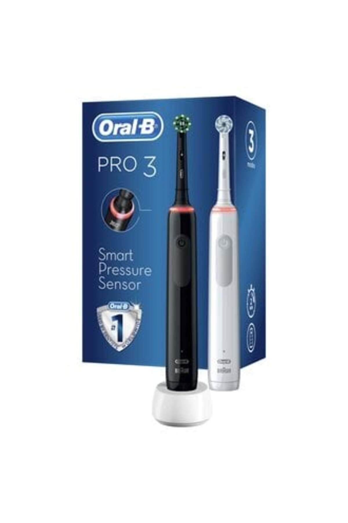 Oral-B Pro3-3900-Siyah Beyaz Şarjlı Diş Fırçası 2'li ( 1 ADET )