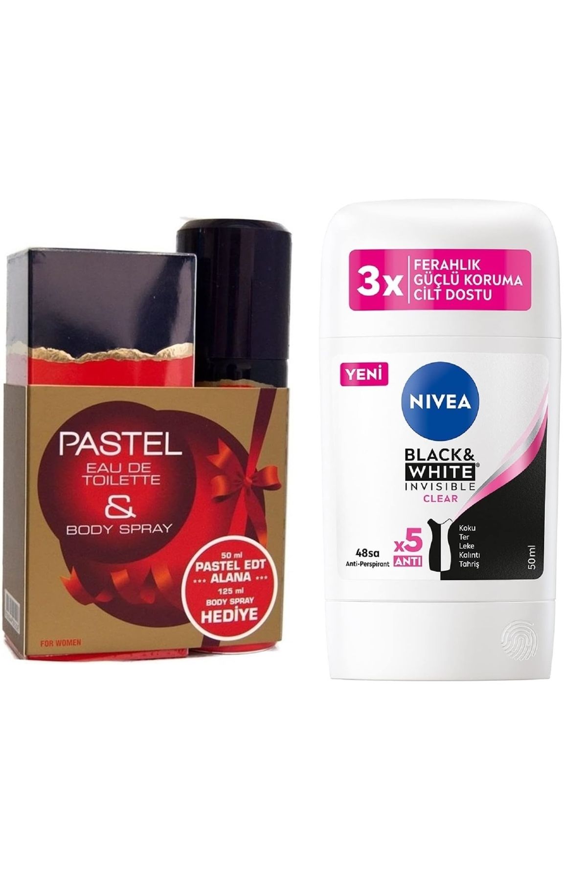 Pastel For Women Edt 50 Ml + 125 Ml Deodorant Kadın Parfüm + NIVEA Kadın Stick Deodorant