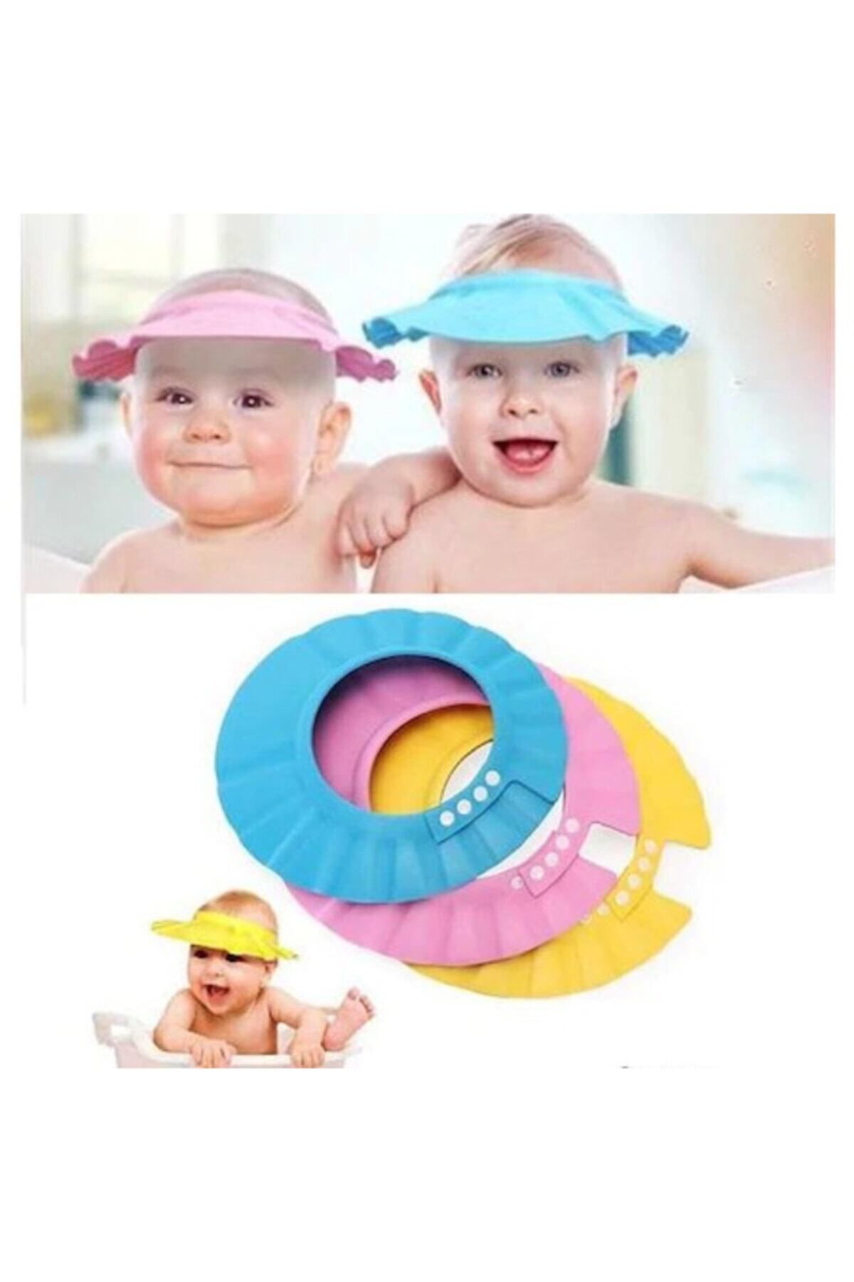 alpanya Ayarlanabilir Çıtçıtlı Çocuk Bebek Için Banyo Şapkası Yıkama Aparatı - Renk Bildiriniz Lütfen