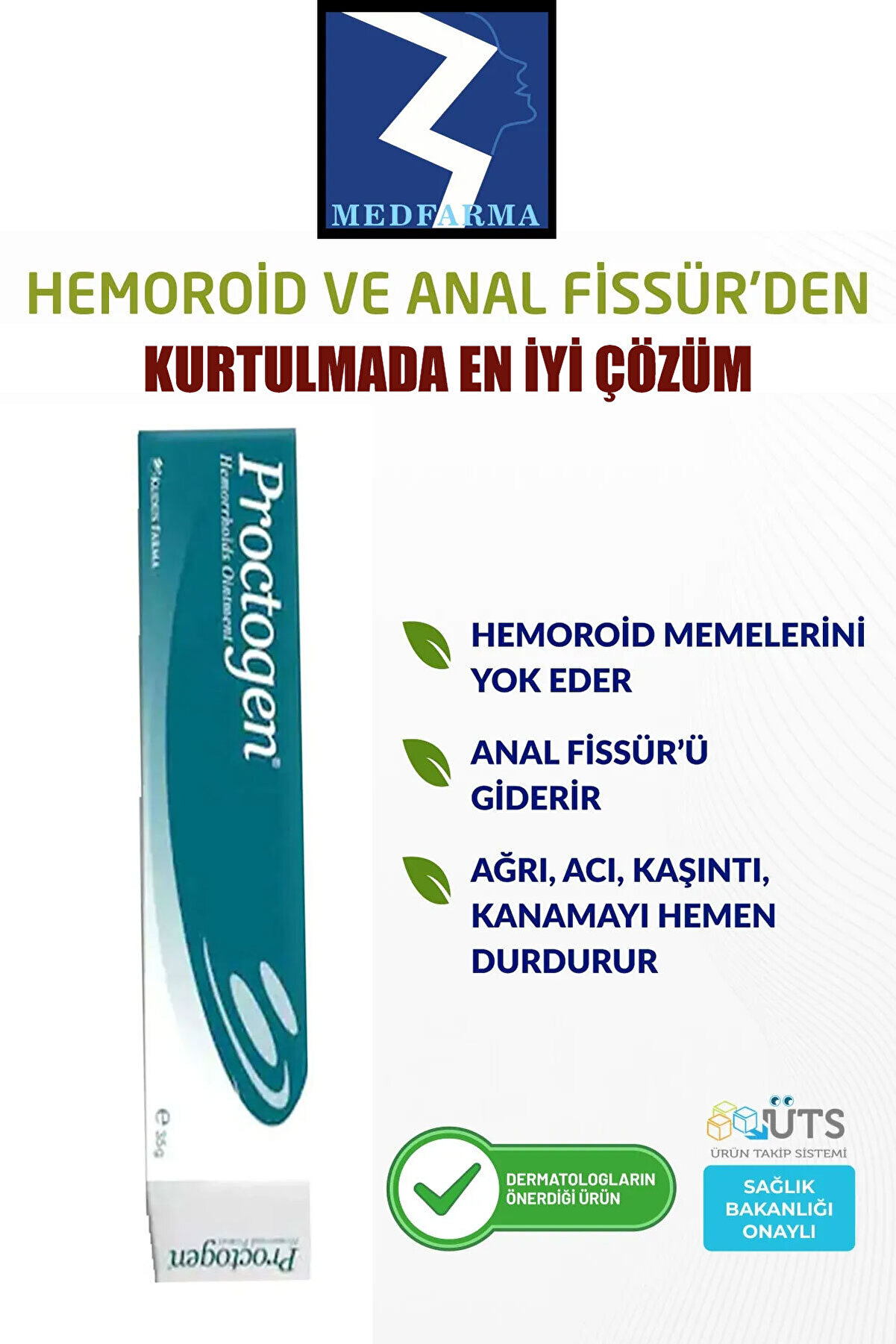 PROCTOGEN Hemoroid ( Basur) Ve Fissür Onarıcı Bitkisel Krem