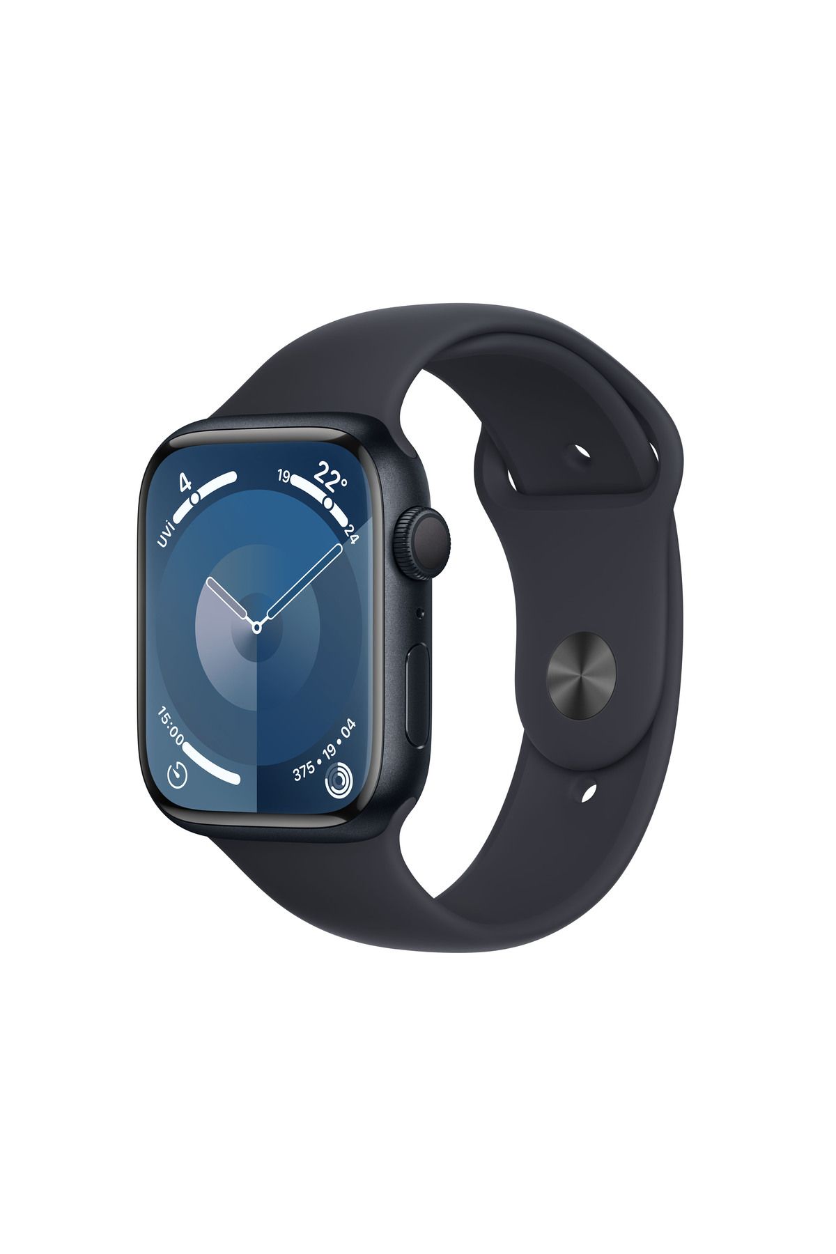 Apple Watch Series 9 GPS 45mm Gece Yarısı Alüminyum Kasa ve Gece Yarısı Spor Kordon - M/L