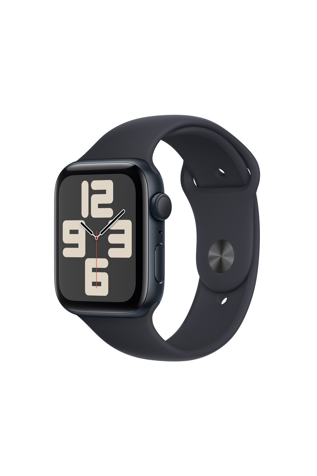 Apple Watch SE GPS 44mm Gece Yarısı Alüminyum Kasa ve Gece Yarısı Spor Kordon - S/M