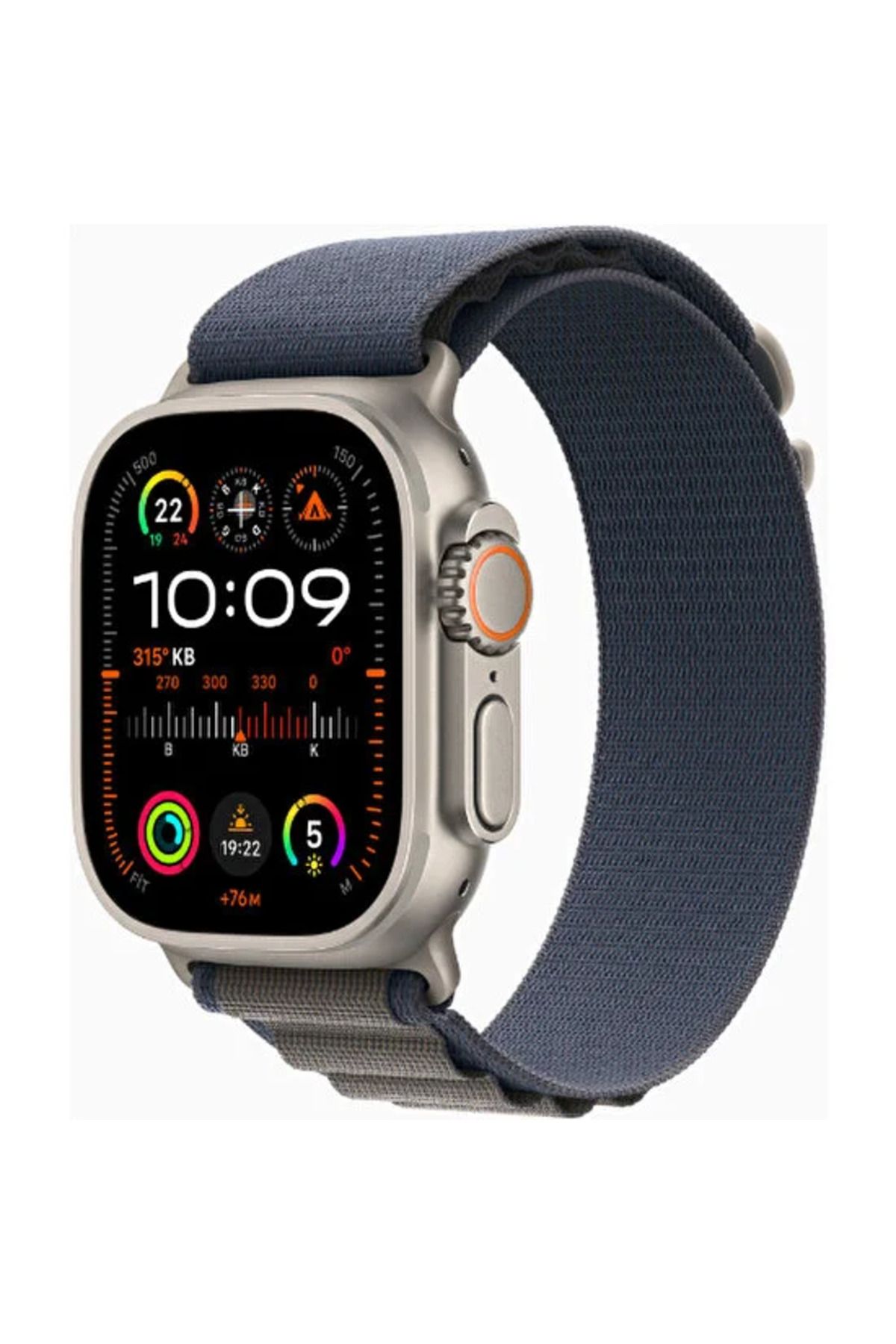 Apple Watch Ultra 2 GPS + Cellular, 49mm Titanyum Kasa ve Mavi Alpine Loop - Büyük Boy