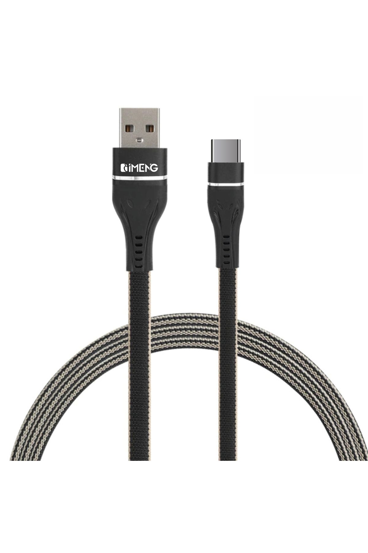 İMENG Oppo Reno 5 Marvel Edition 3.1A UsbA to Type-C Örgülü Data ve Hızlı Şarj Kablosu Siyah