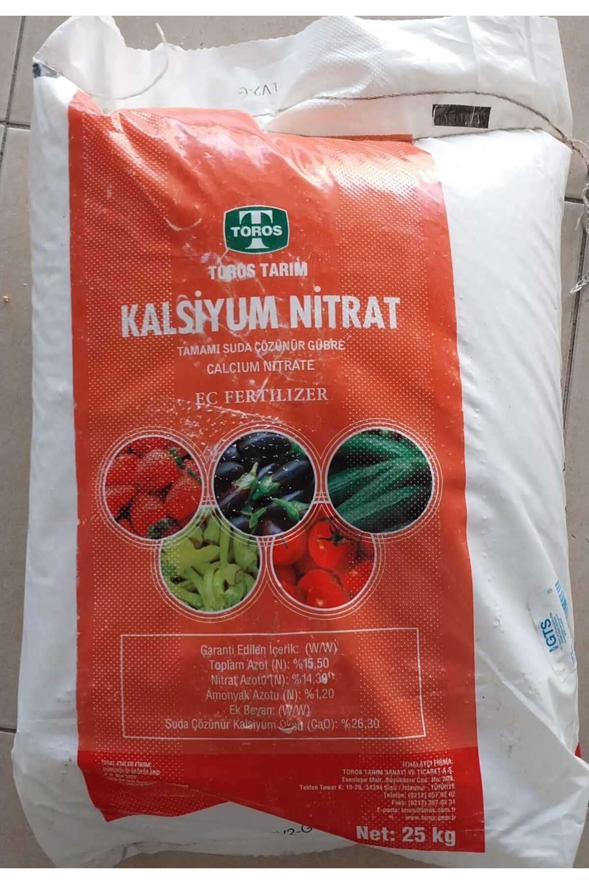 TOROS GÜBRE KALSİYUM NİTRAT TAMAMI ÇÖZÜNÜR GÜBRE