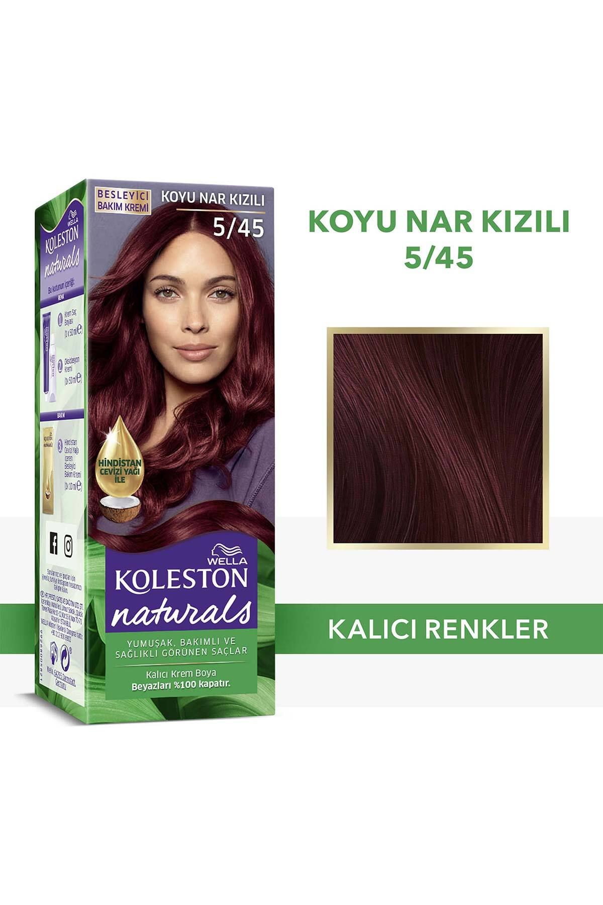 Wella Koleston Naturals Saç Boyası 5/45 Koyu Nar Kızılı