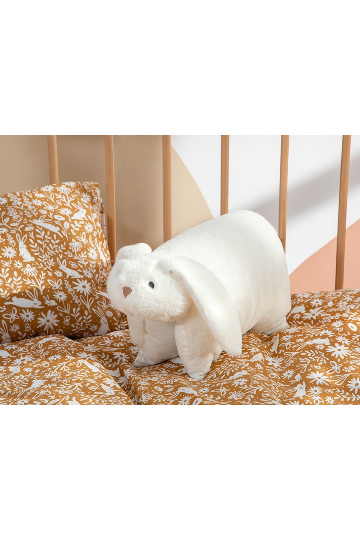 English Home Bunny Dekoratif Tekli Bebe Dekoratif Kırlent 36x40 cm Ekru