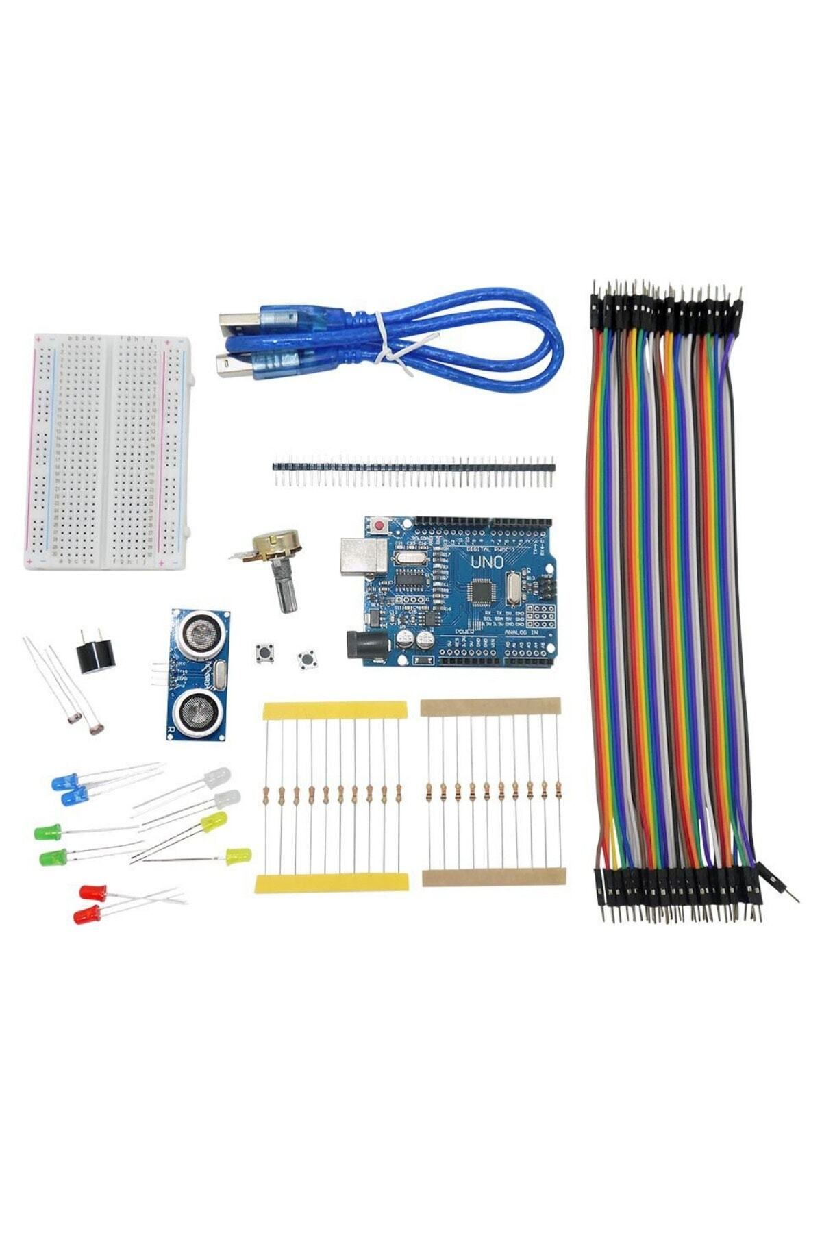 makerobotik Arduino Uno Temel Başlangıç Seti Şeffaf Kutulu/ Arduino Başlangıç Seti Ekonomik