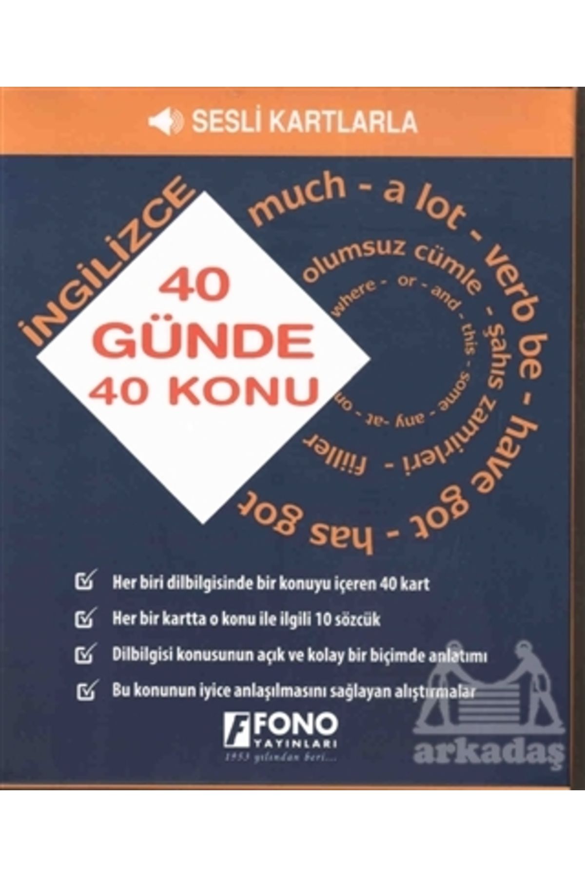 Fono Yayınları 40 Günde 40 İngilizce Konu - Sesli Kartlarla