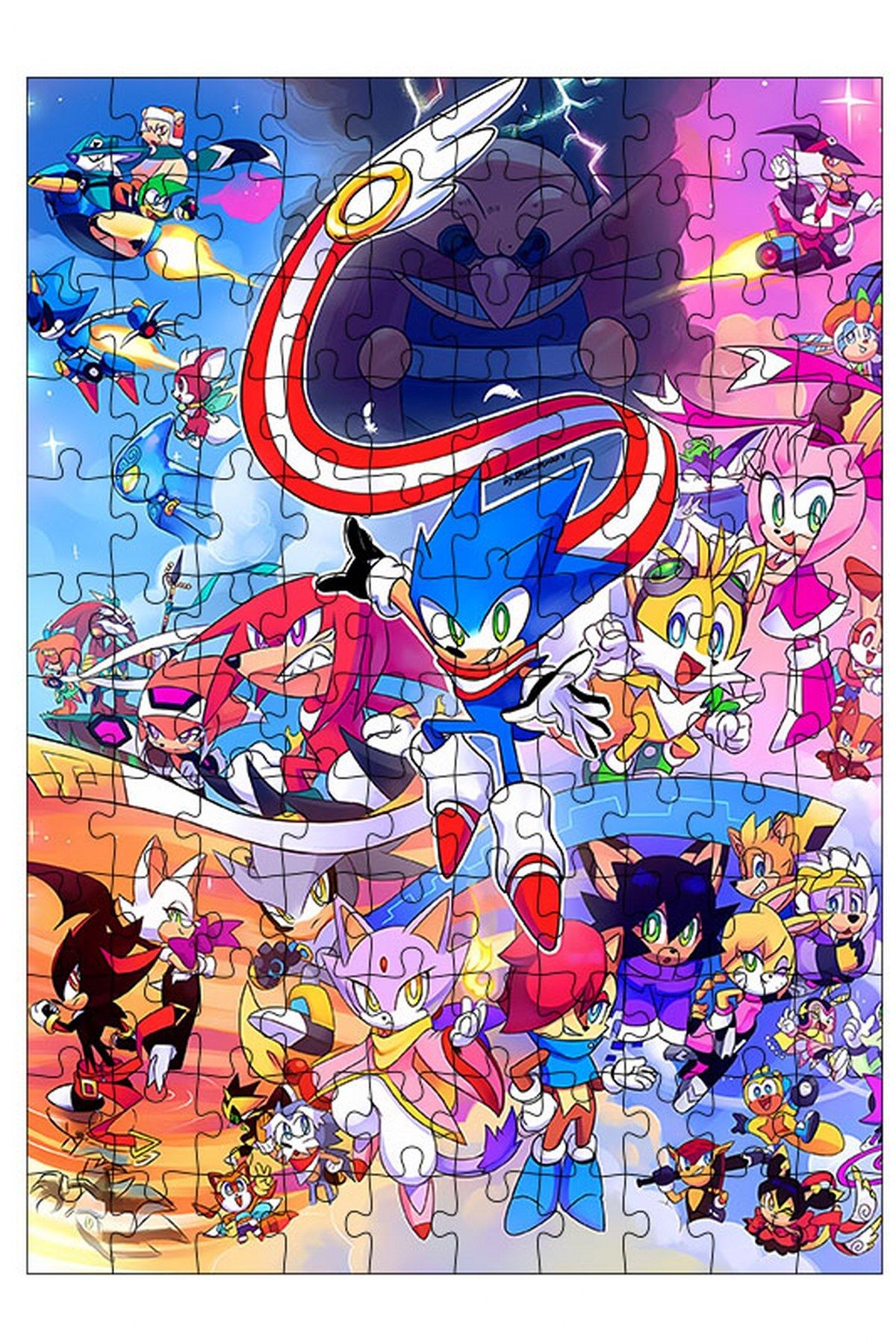 ekart Ahşap Mdf Puzzle Yapboz Süper Sonic 120 Parça 25*35 cm