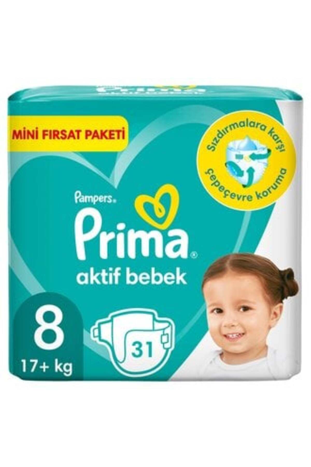 Prima Prıma Aktif Bebek Fırsat Paket 8 Beden 3Xl 17+ Kg 31'Lı ( 5 ADET )