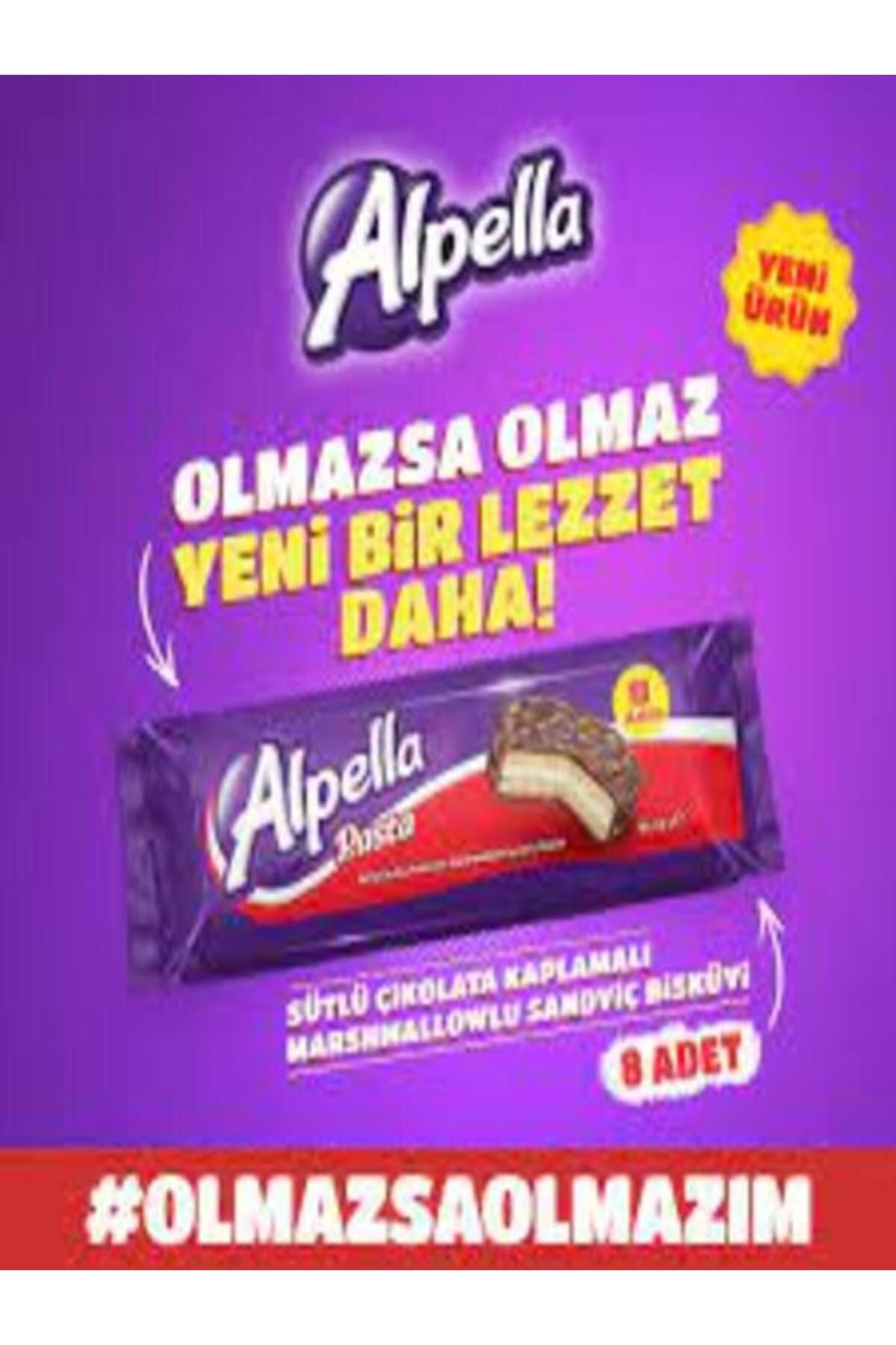 Alpella PASTA SÜTLÜ ÇİKOLATA KAPLAMALI MARSHMALLOWLU SANDVİÇ BİSKÜVİ