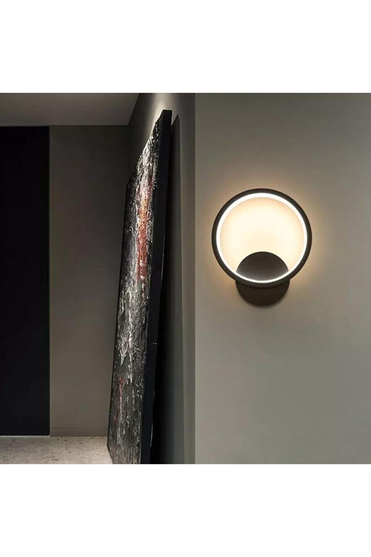 Fer Avize Polina Modern Tasarım Siyah Renk Gün Işığı Ledli Banyo - Mutfak - Salon Led Duvar Aplik