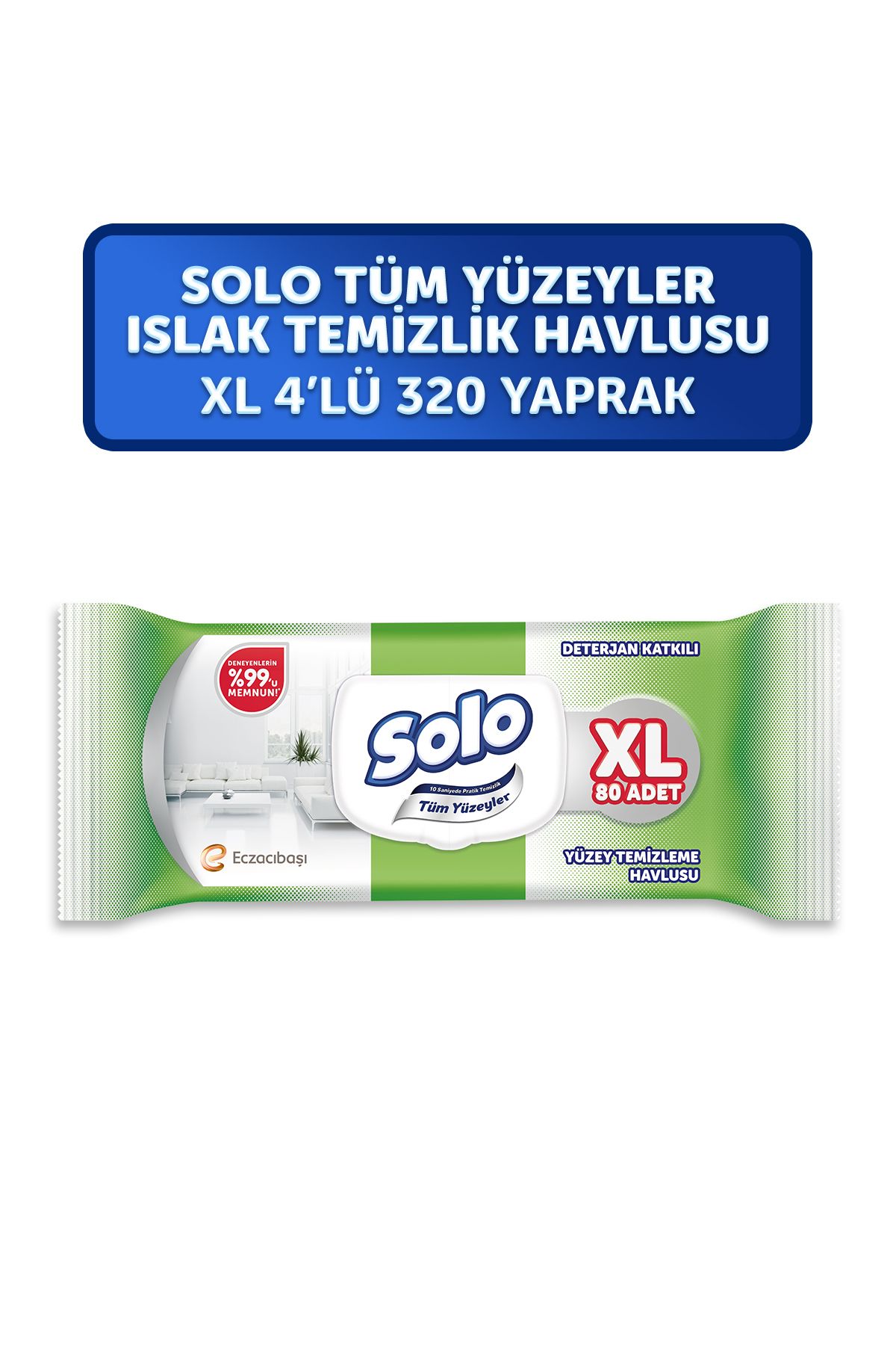 Solo Tüm Yüzeyler Islak Temizleme Havlusu XL 4'lü 320 Yaprak