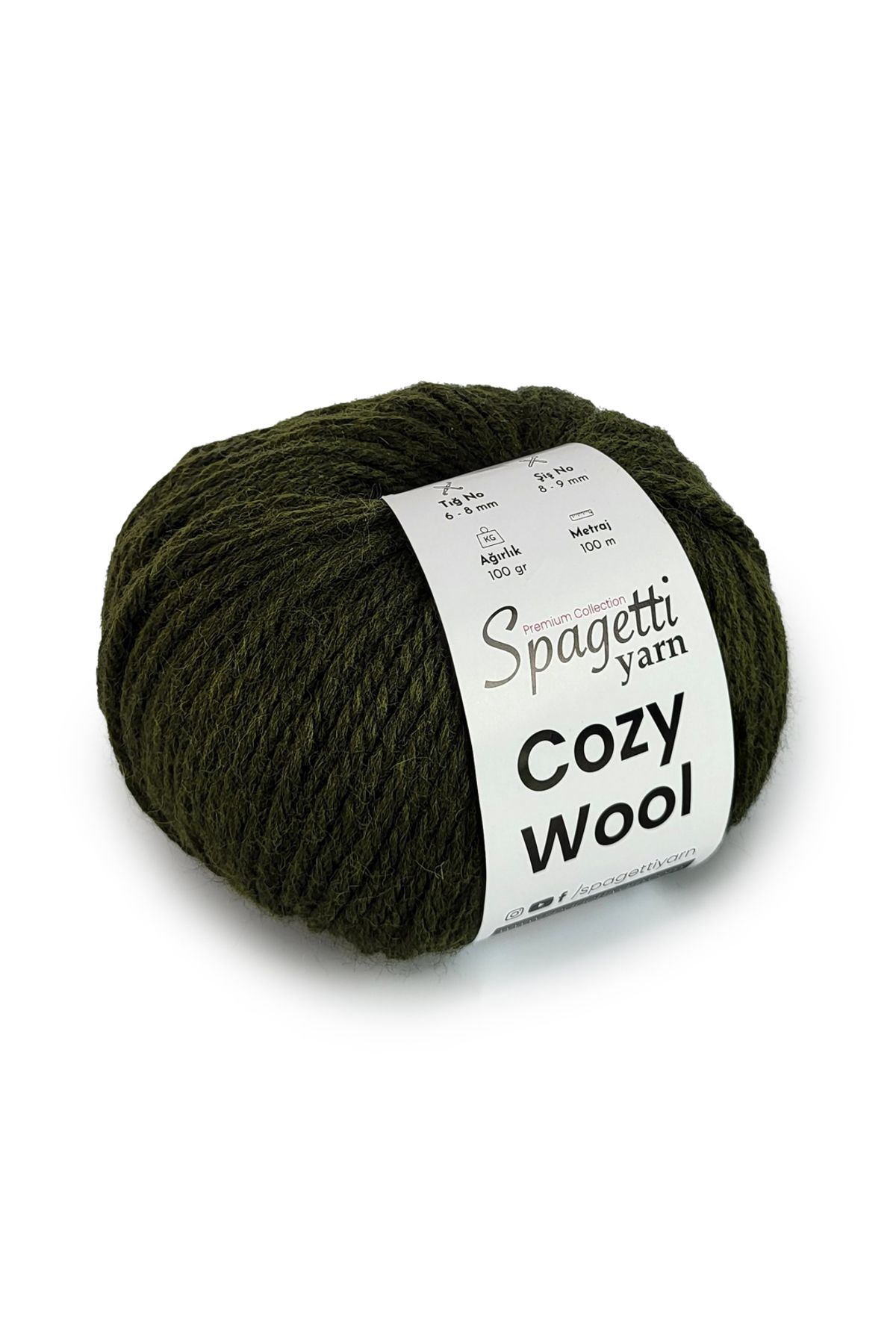 Spagettiyarn Cozy Wool Haki El Örgü İpliği