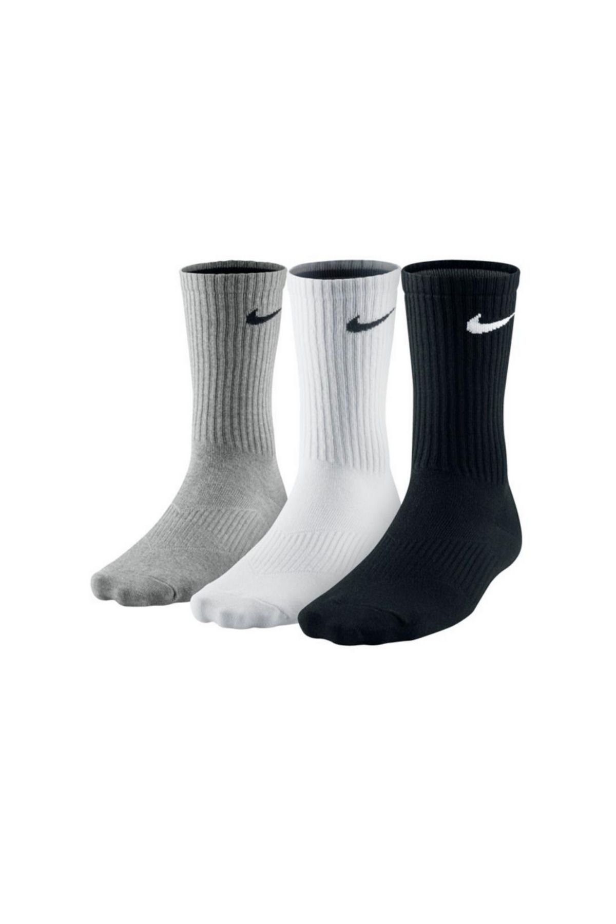Socks Sirius Unısex Fitilli Yüksek Kalite Dikişsiz Siyah Beyaz Gri Renkli 3'lü Antrenman Ve Spor Çorap