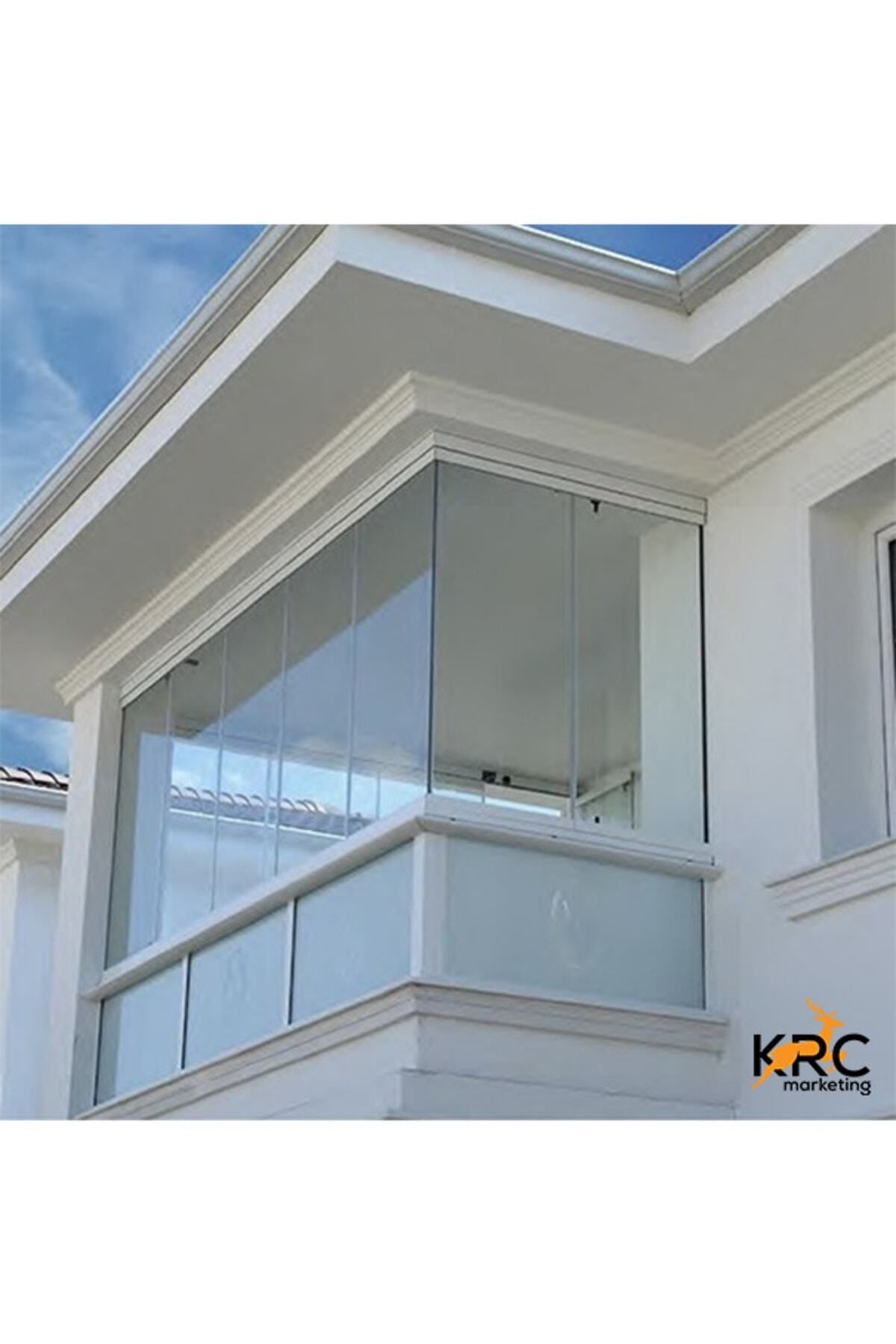 KRCMARKETİNG Balkon Camı Kaplama Folyosu 75cmx1mt Buzlu Cam Filmi Kendinden Yapışkanlı