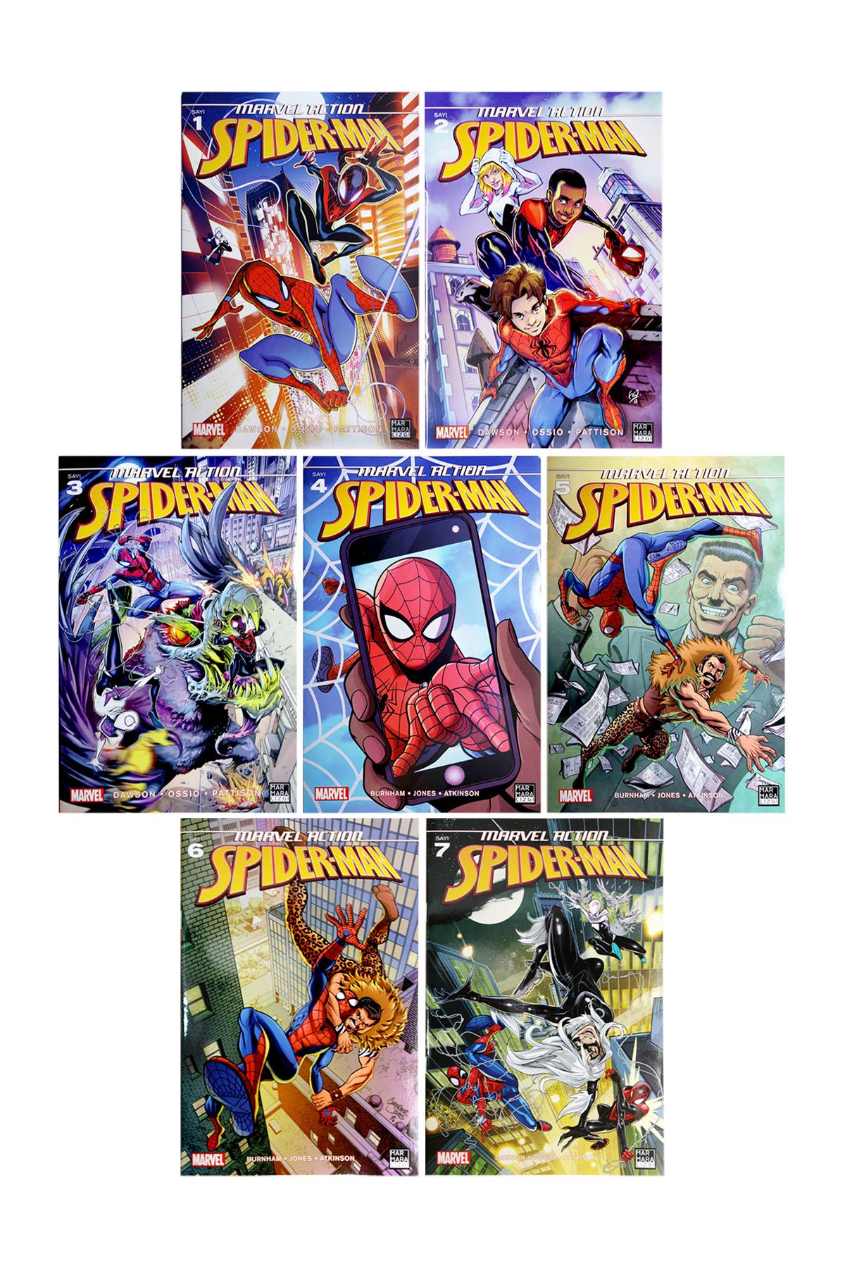 Marmara Çizgi Yayınları Marvel Action Spiderman (1-7) Çizgiroman