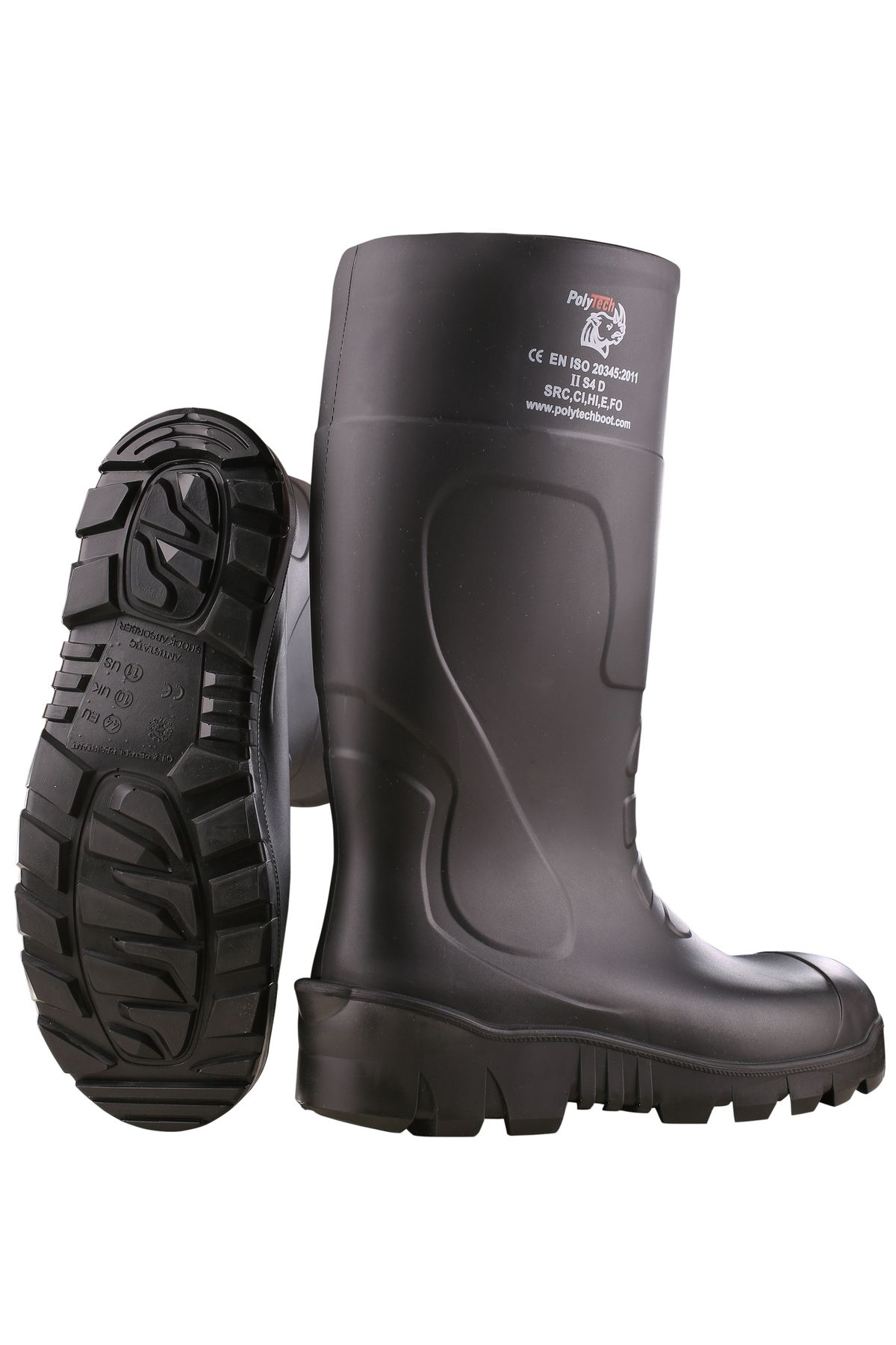 POLYTECH Boot S5 Çelik Burunlu + Çelik Tabanlı Poliüretan Çizme, PU Çizme