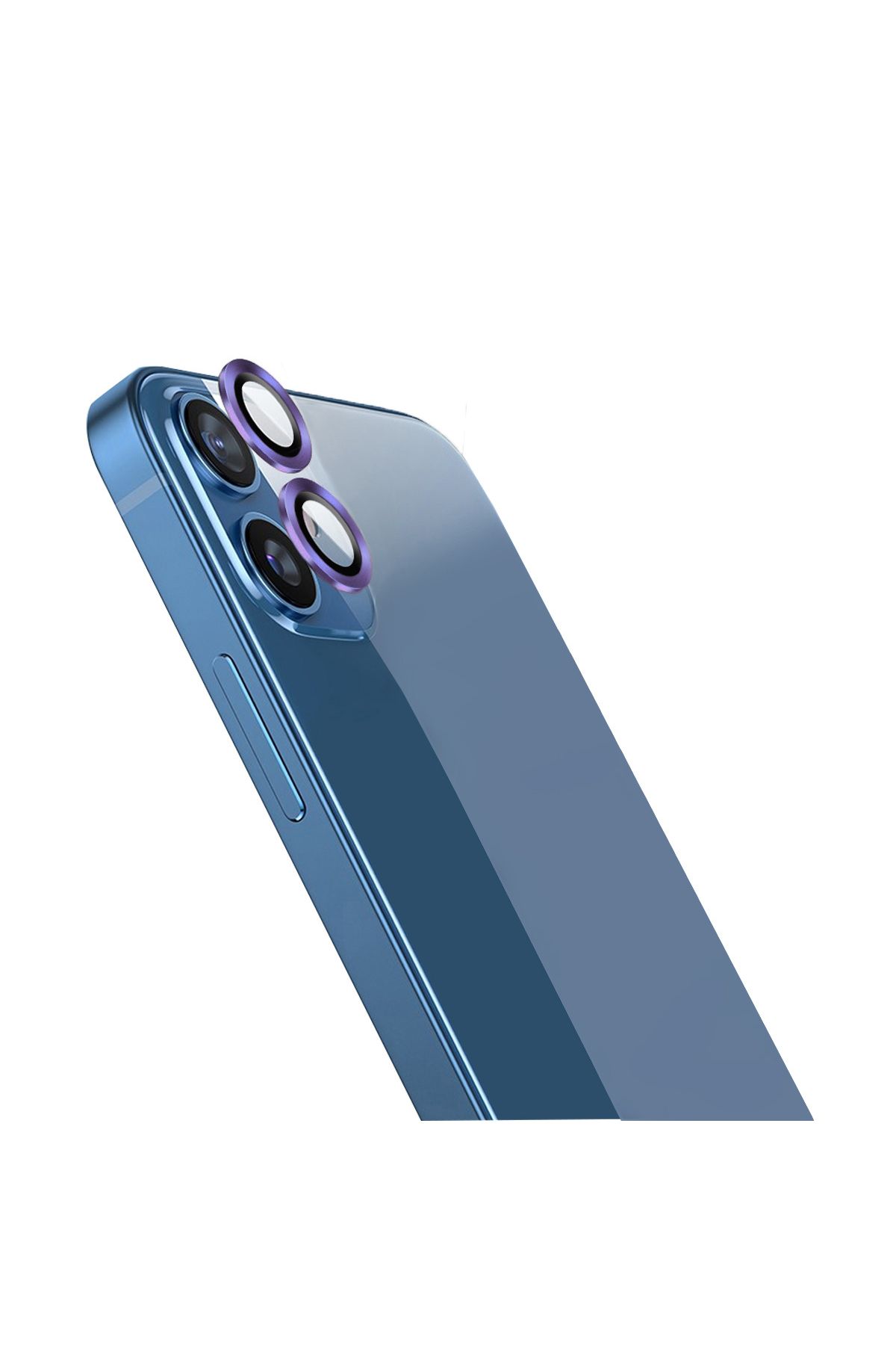 Bufalo iPhone 11 Kamera Lens Koruyucu Cam Metal Kenarlı 2li Set Mor