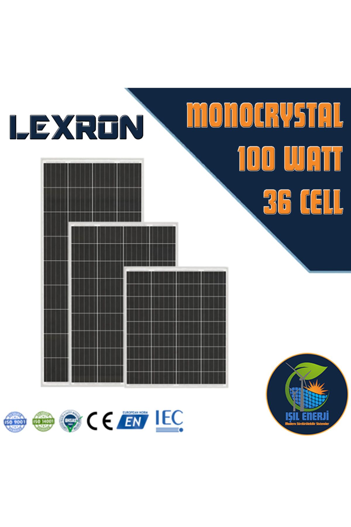 Lexron 100 WATT Monokristal Güneş Paneli