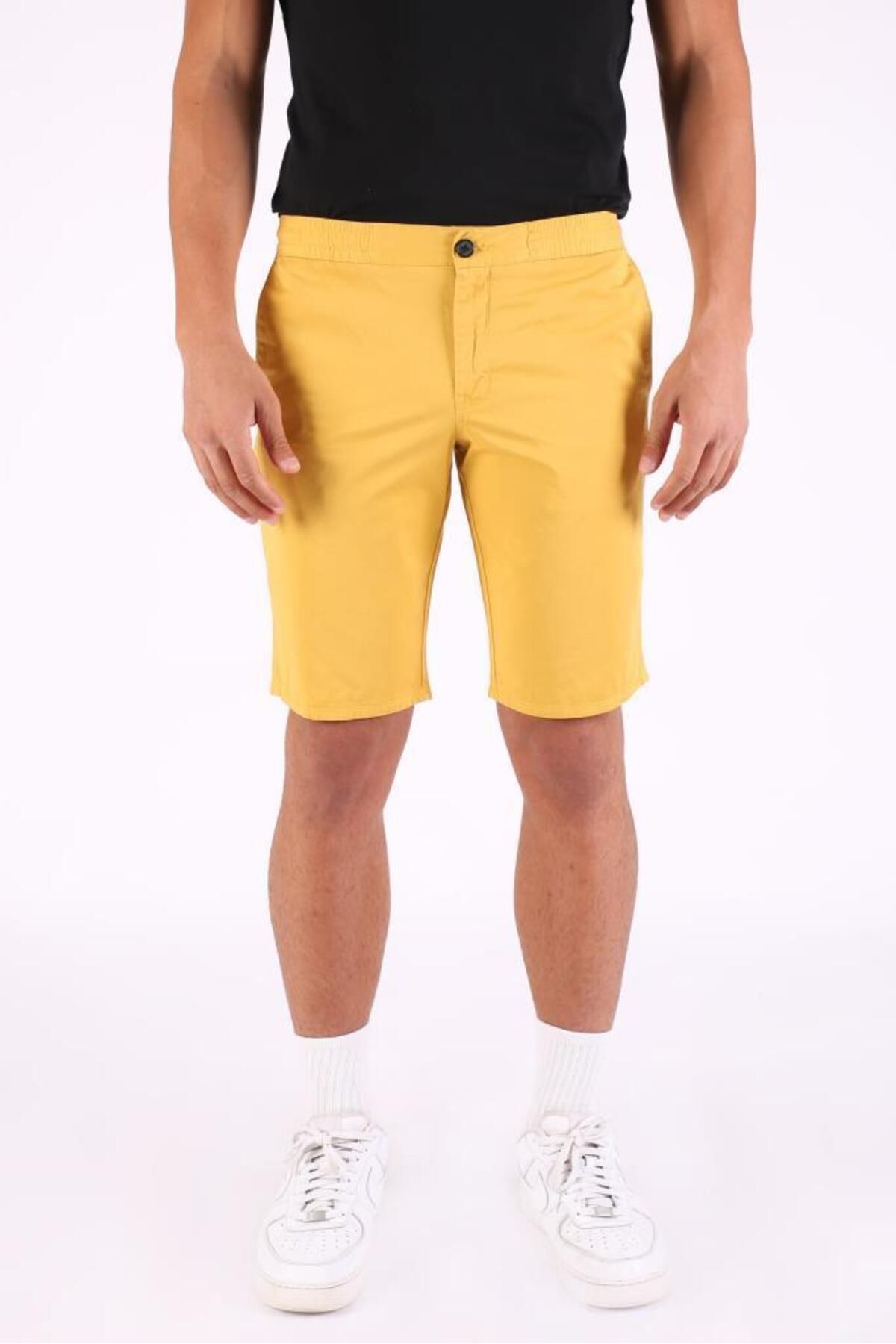 denimfield Erkek Beli Lastikli Kanvas Şort 2304992
