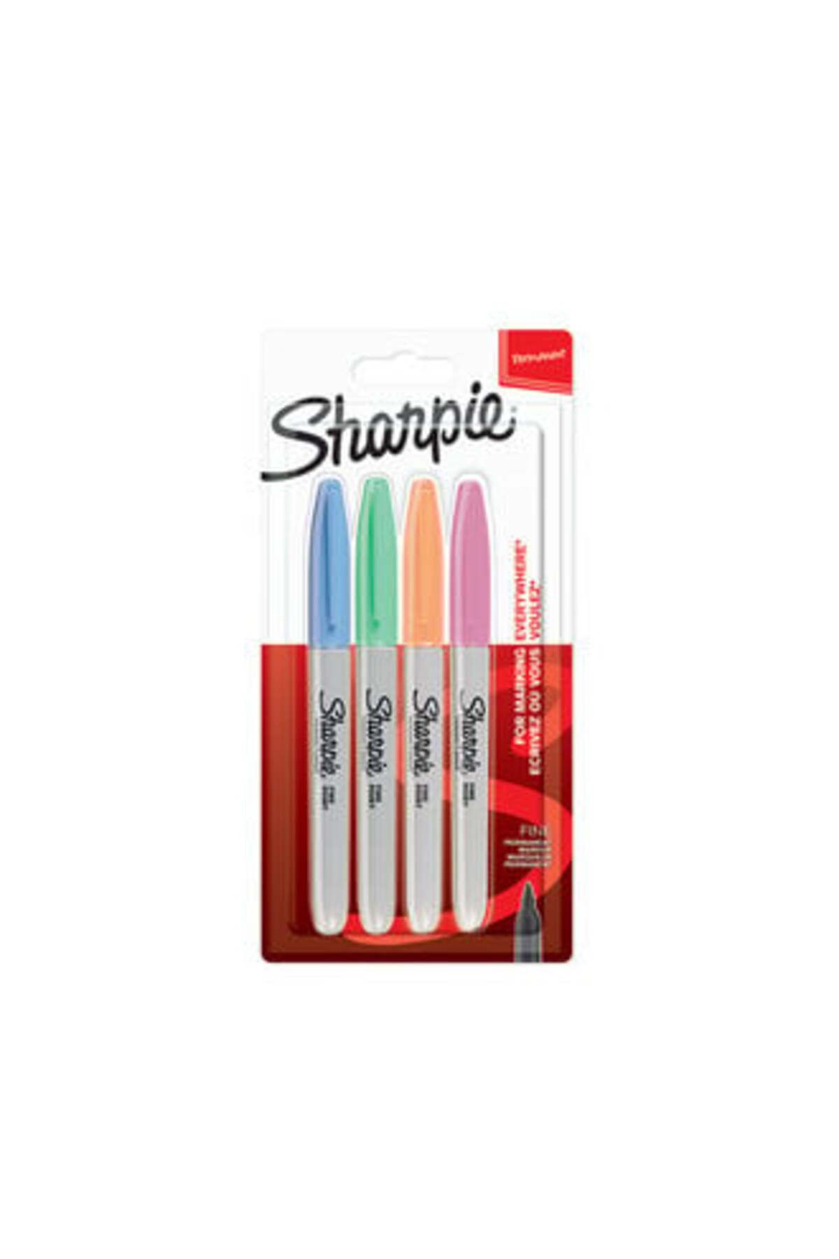 Sharpie Fine Permanent Keçeli kalem, 4'lü Pastel Renkli Boya Kalemi Seti ( 1 ADET )